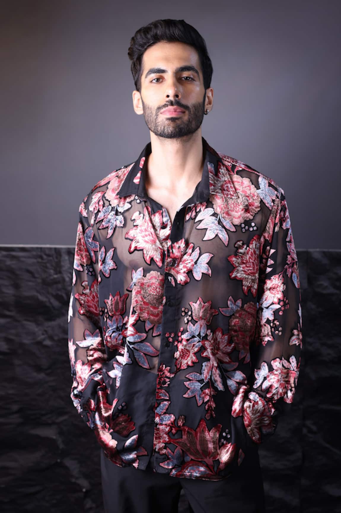 Label Muslin Floral Print Designer Shirt 