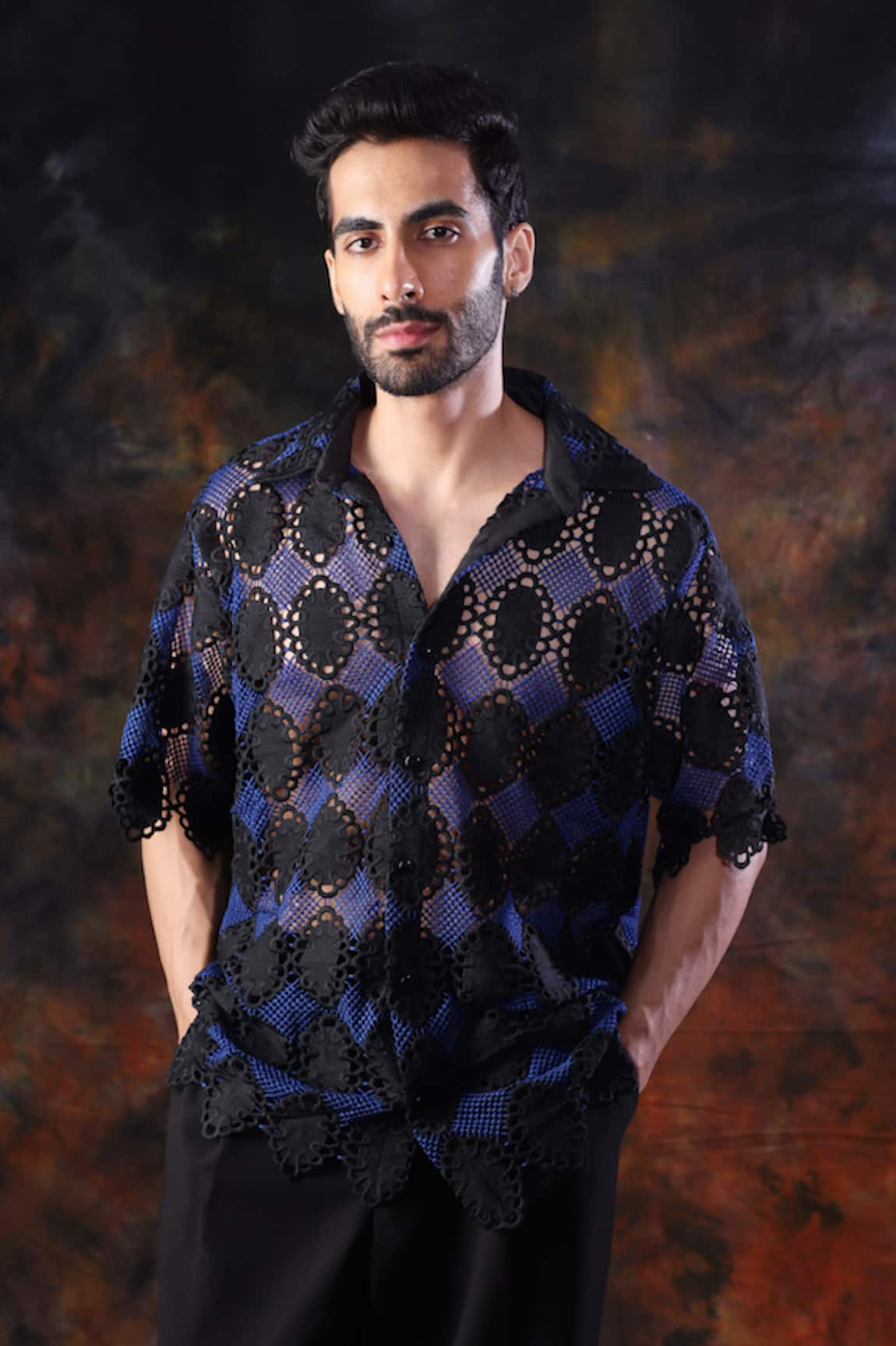 Label Muslin Designer Crochet Shirt 