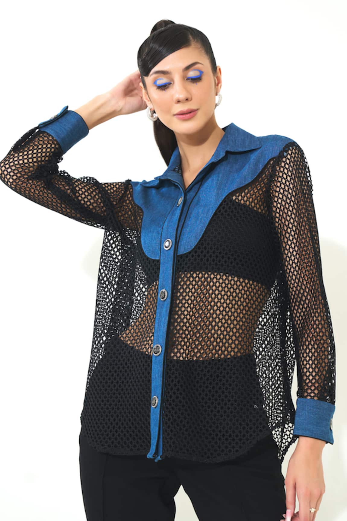 Qala Clothing Utility Denim Mesh Shirt 