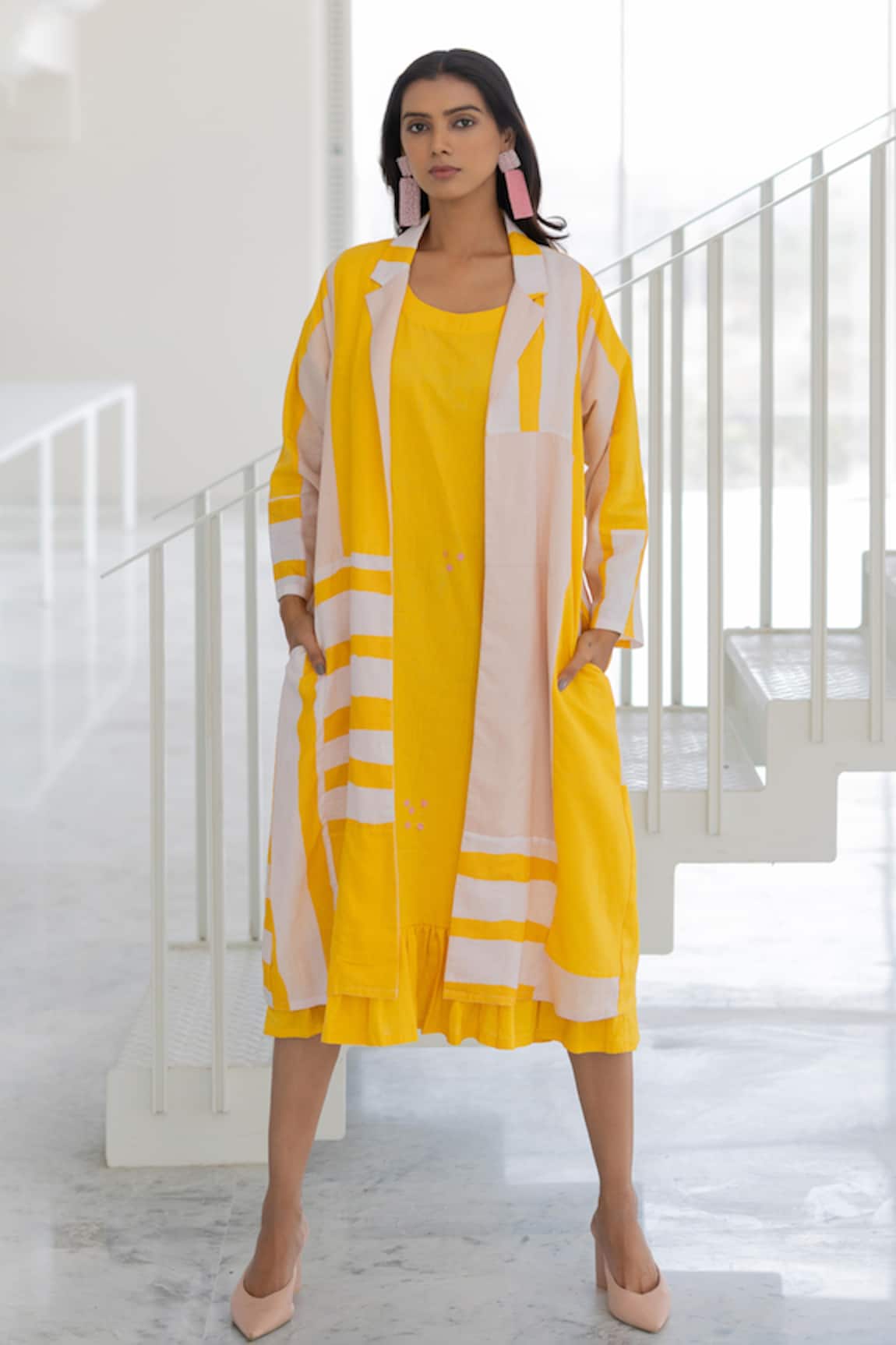Silai Studio Lemons & Candies Jacket & Dress Set 