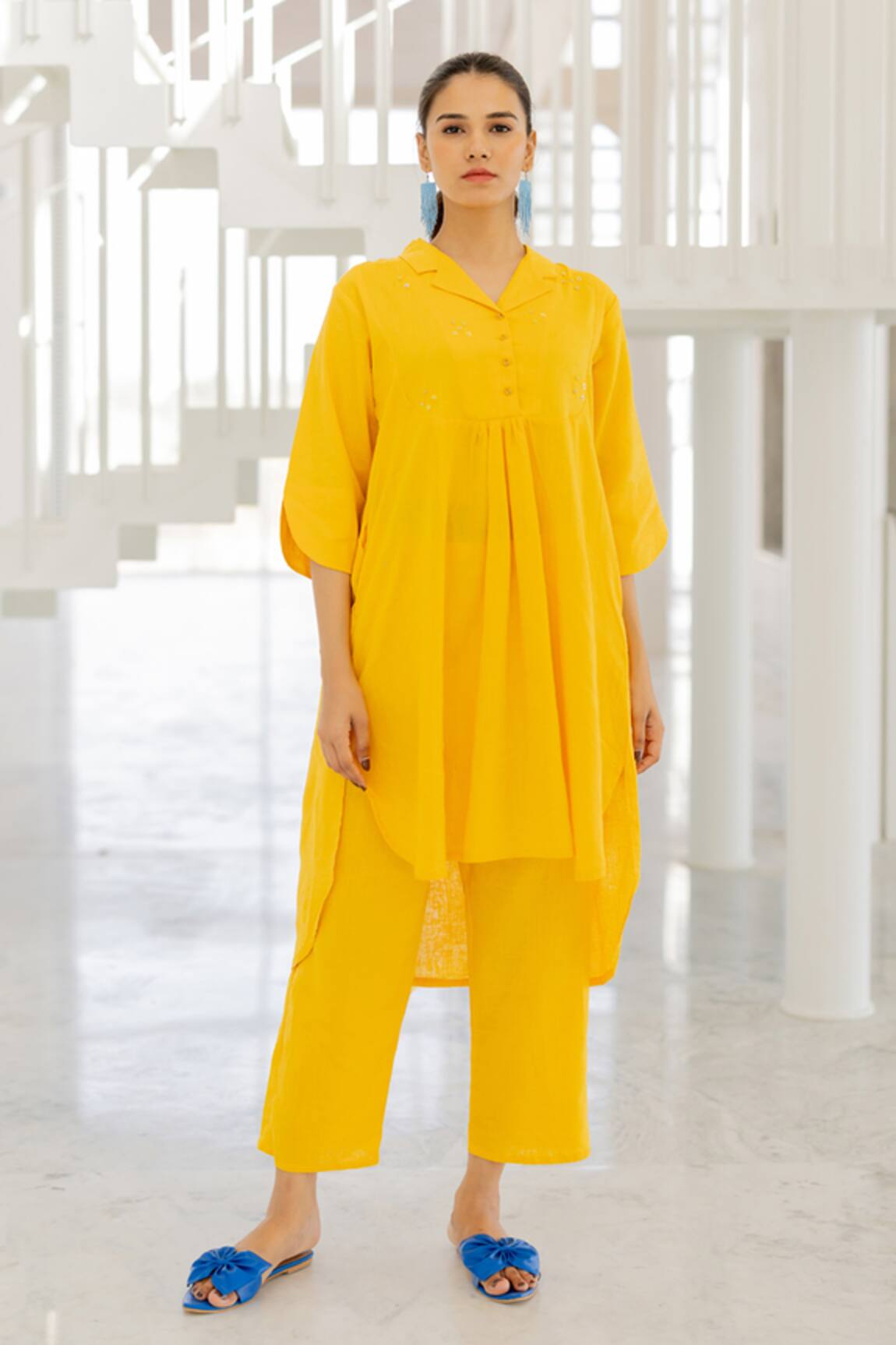 Silai Studio Sunflower Yellow Tunic Set 