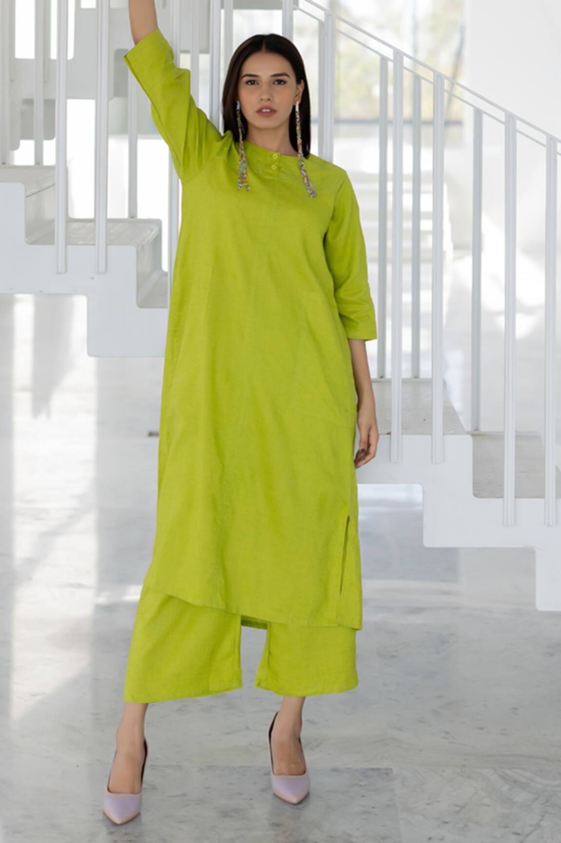 Silai Studio Avocado Green Kurta 