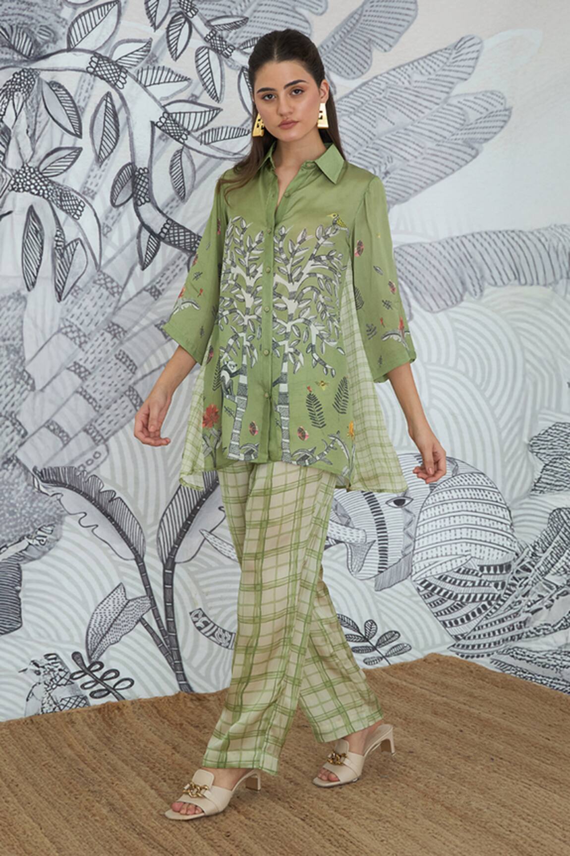 Shivani Bhargava Digital Print Asymmetrical Shirt 