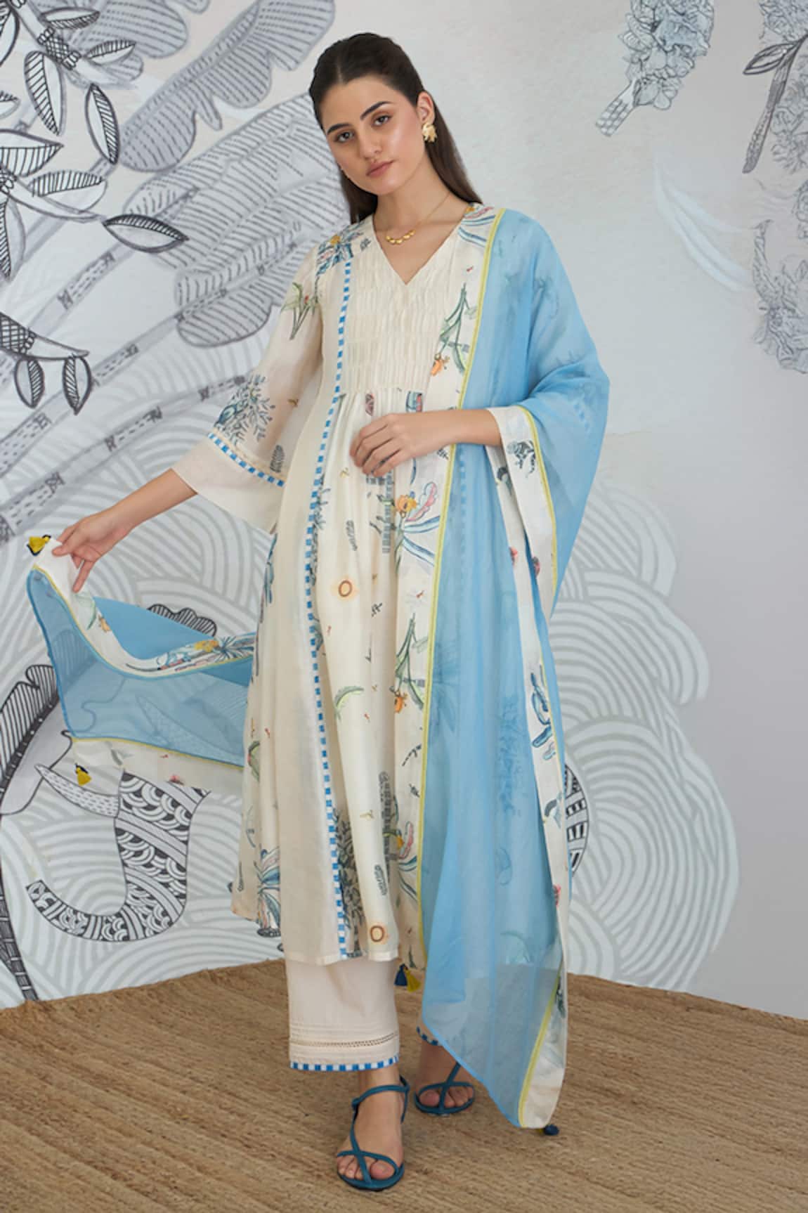Shivani Bhargava Jungle Digital Print Anarkali Set 