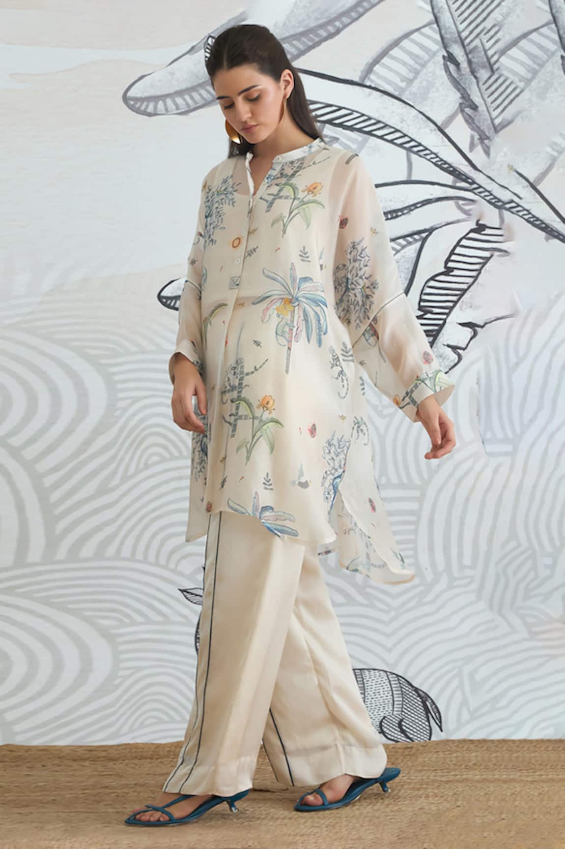 Shivani Bhargava Jungle Digital Print Silk Organza Tunic 
