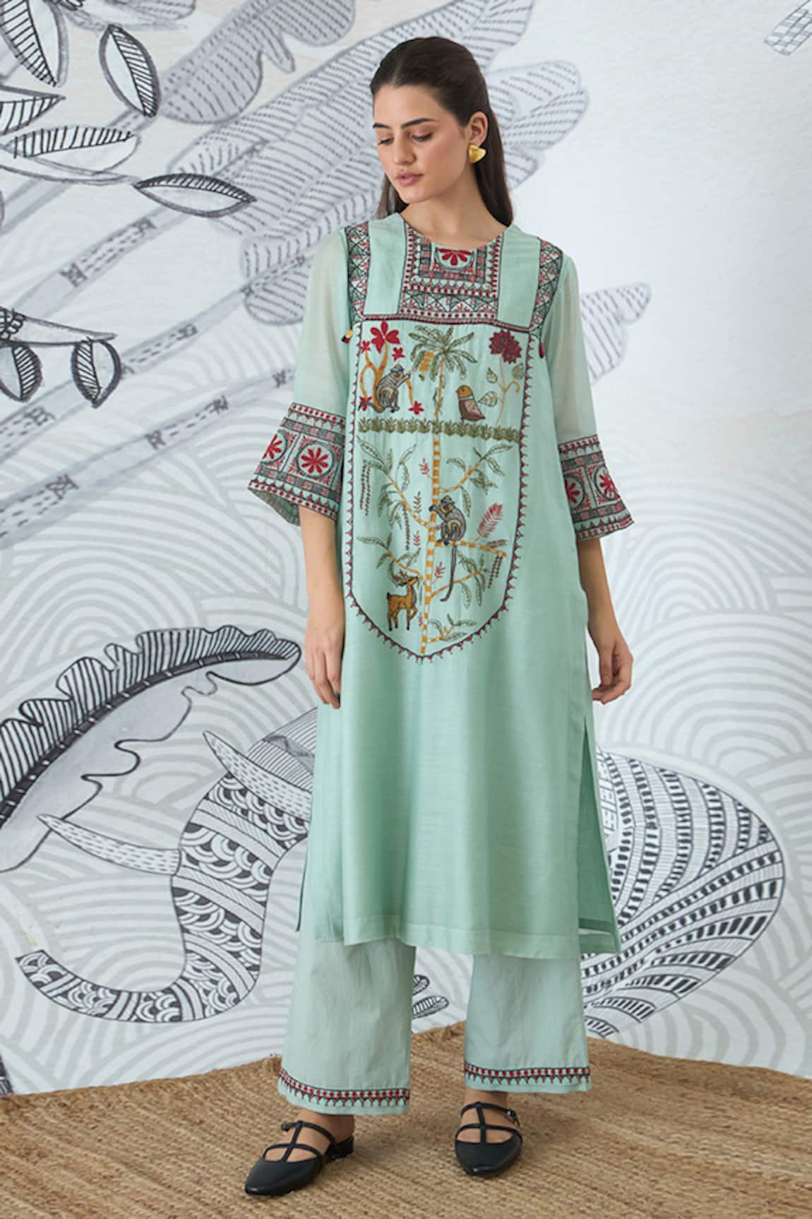Shivani Bhargava Sage Green Embroidered Kurta 