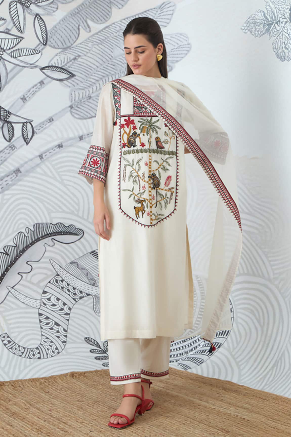 Shivani Bhargava Ivory Embroidered Kurta Set 