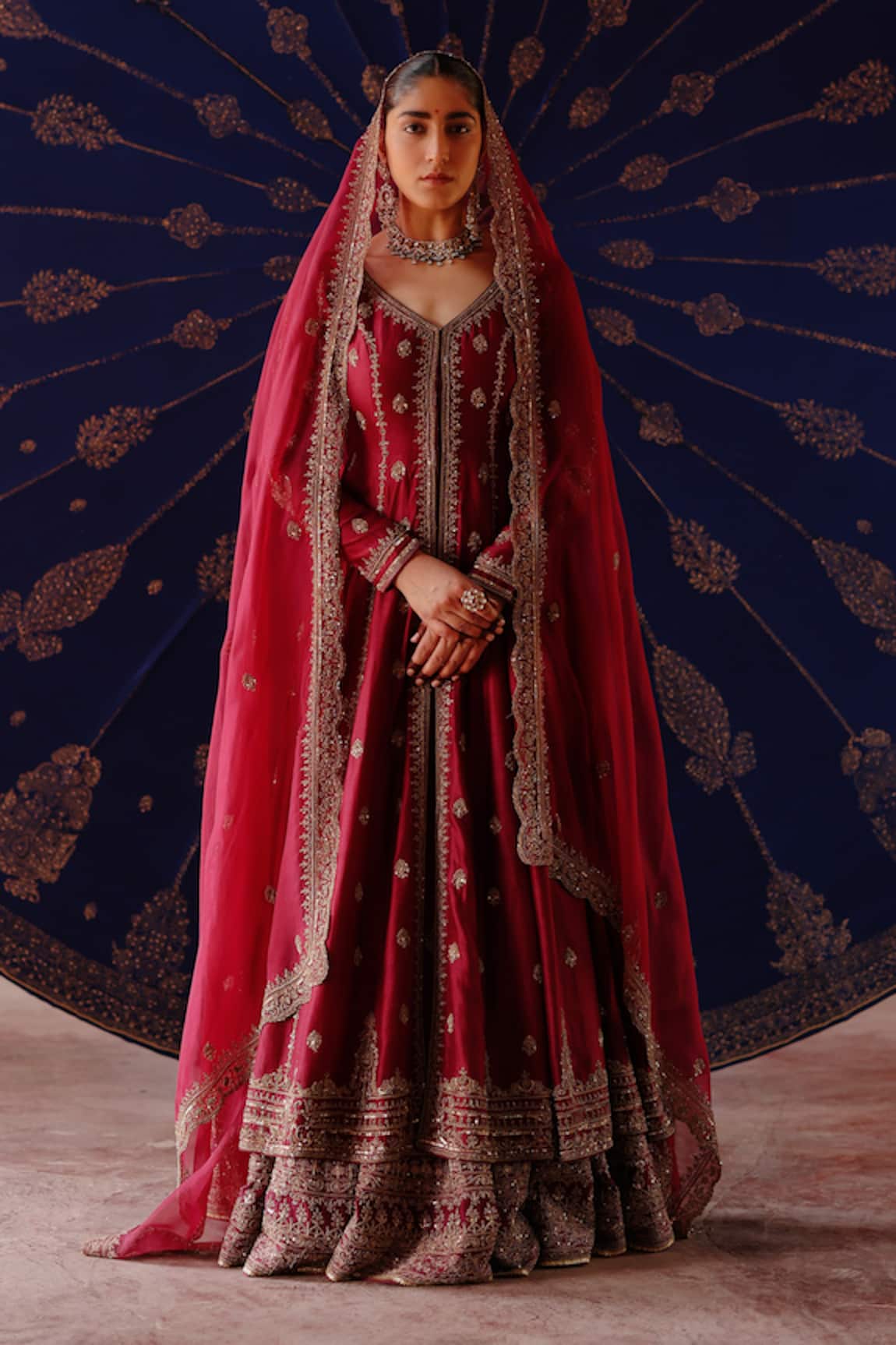 Jigar Mali Wine Chanderi Designer Lehenga Set 