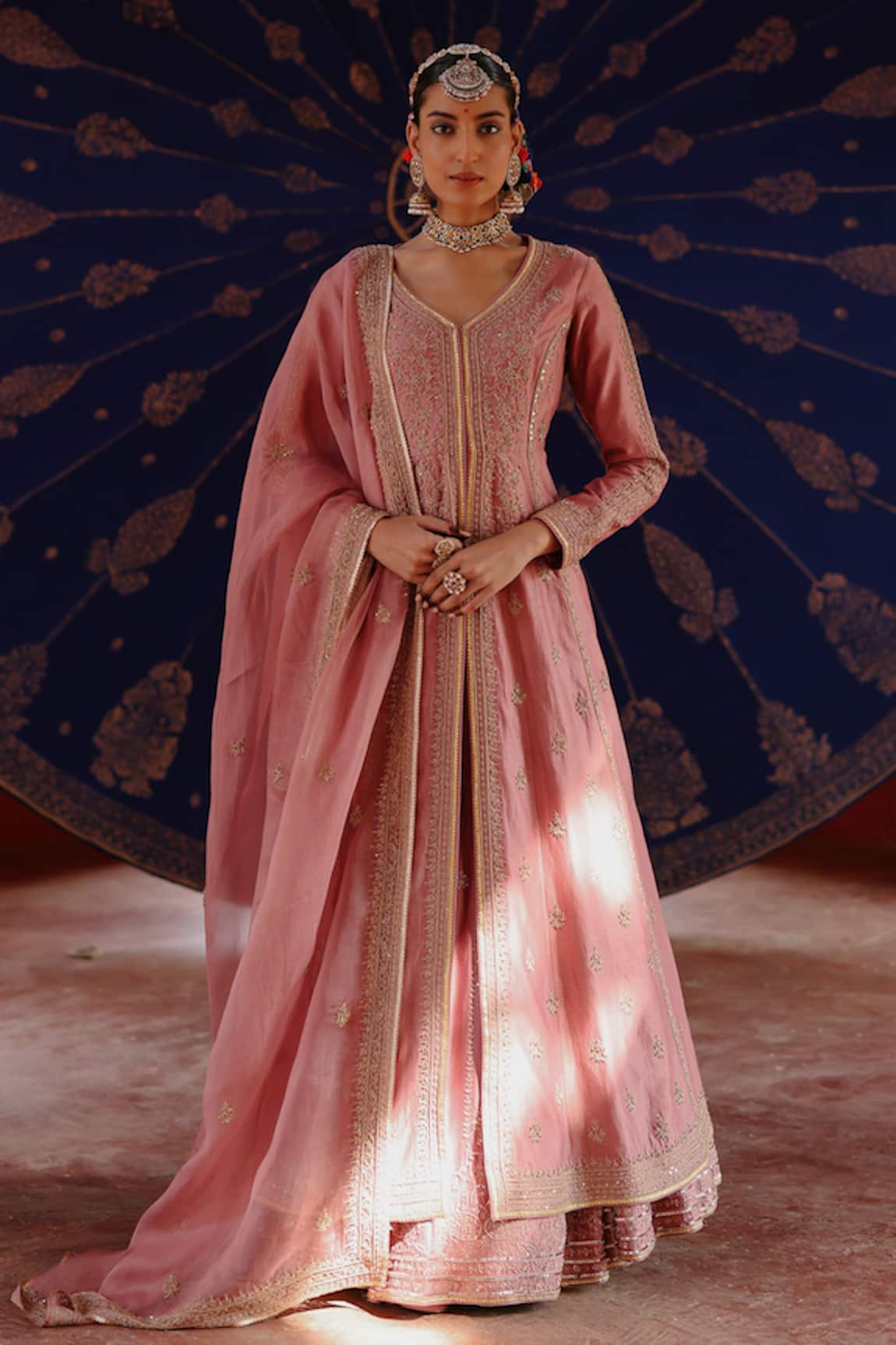 Jigar Mali Designer Purple Chanderi Lehenga Set 