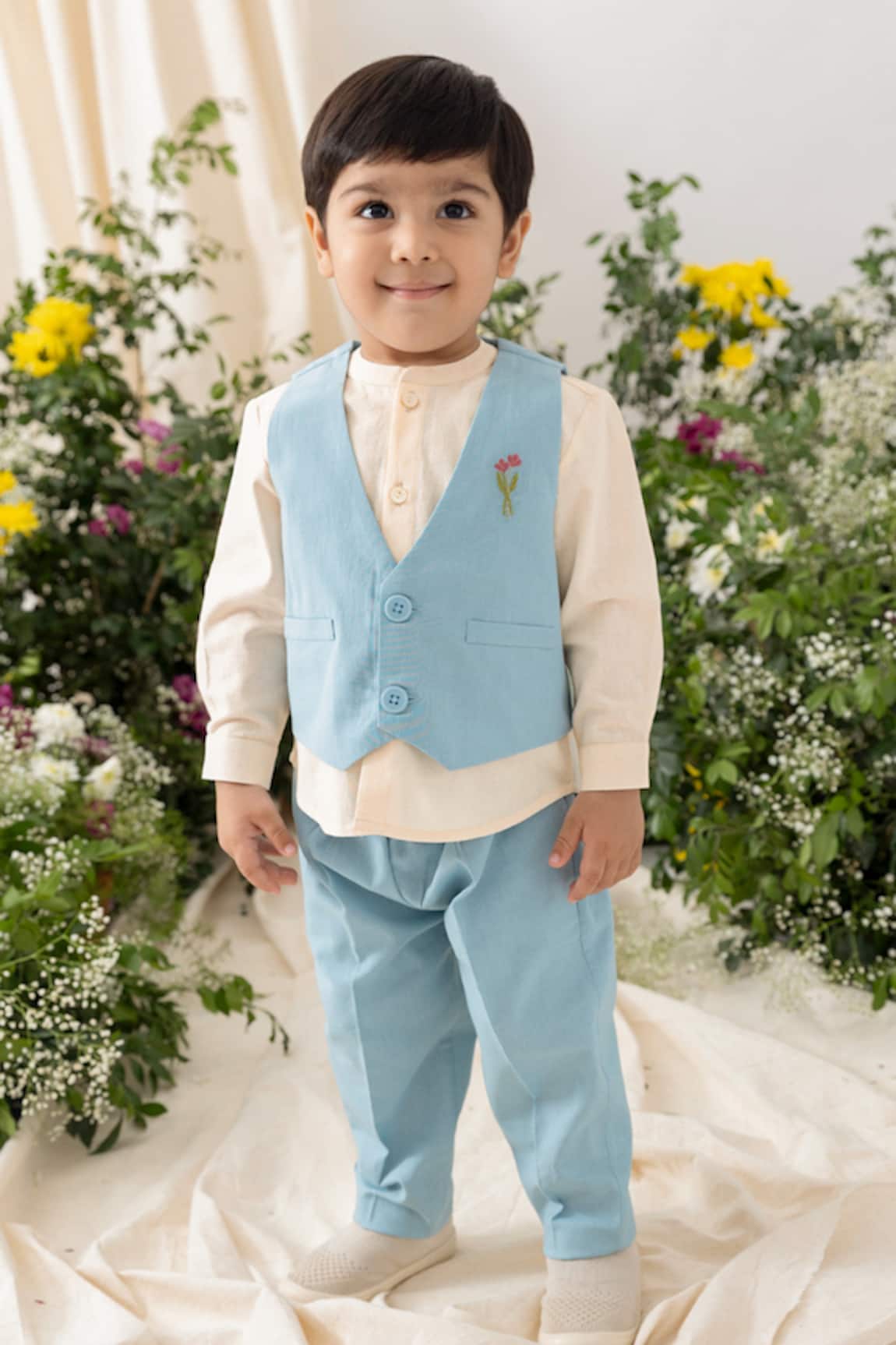 Tiber Taber Designer Blue Cotton Boys Suit 