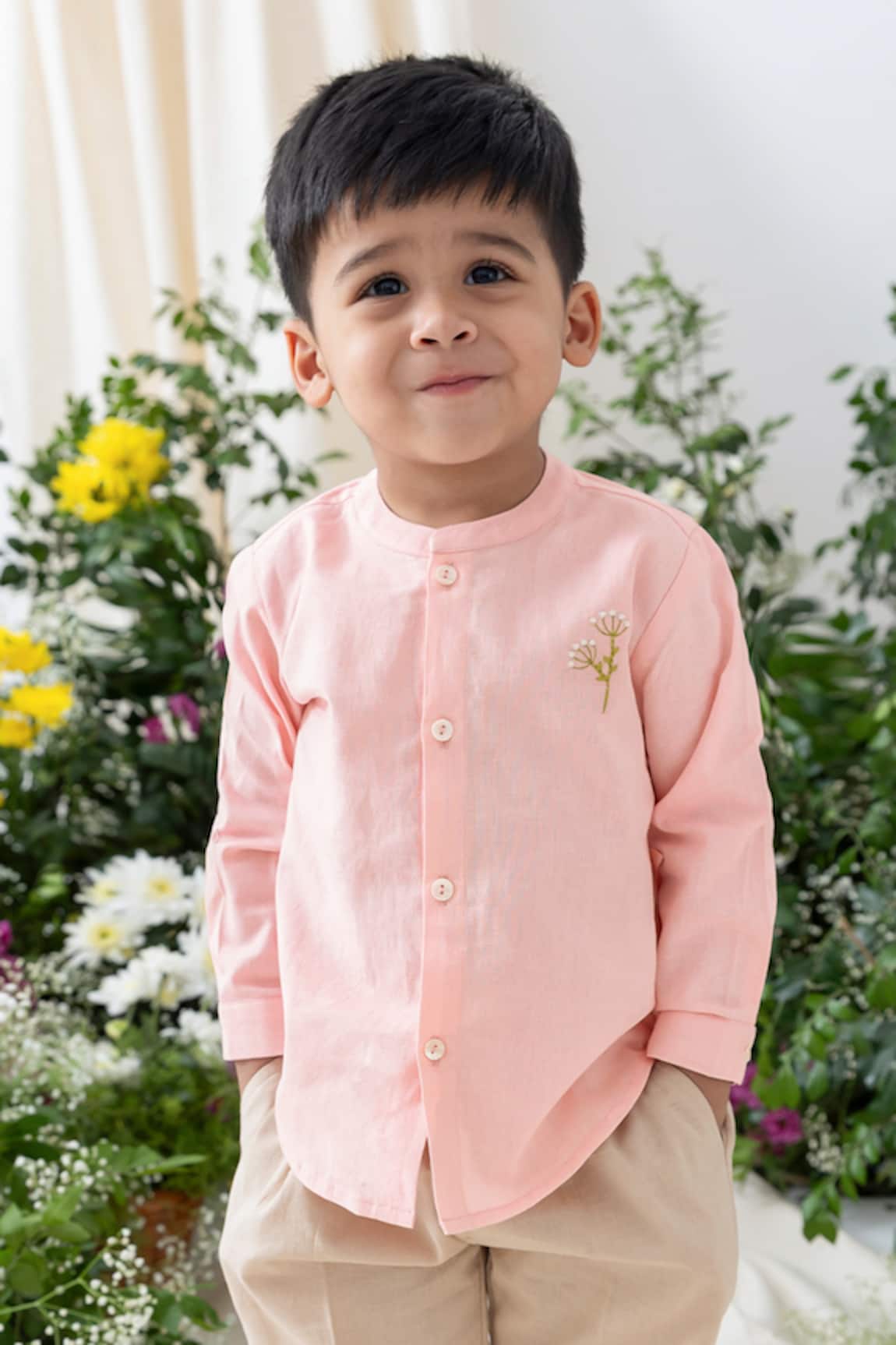Tiber Taber Designer Pink Cotton Shirt 