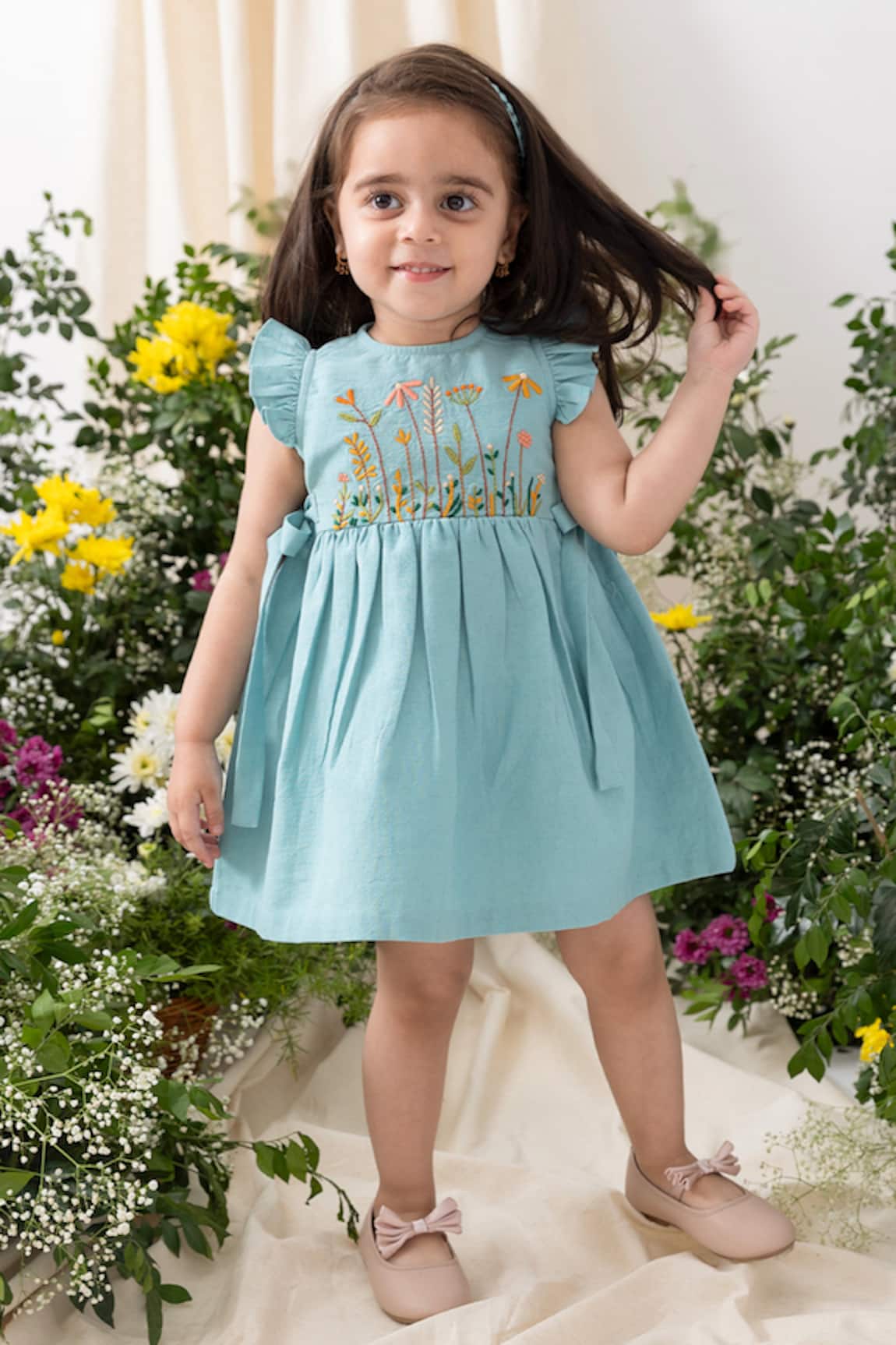 Tiber Taber Floral Embroidered Dress Set 