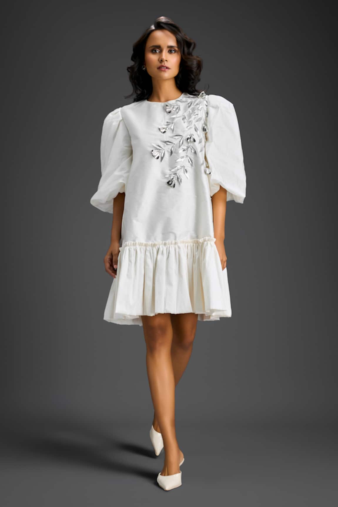 Deepika Arora Designer White Cotton Dress 