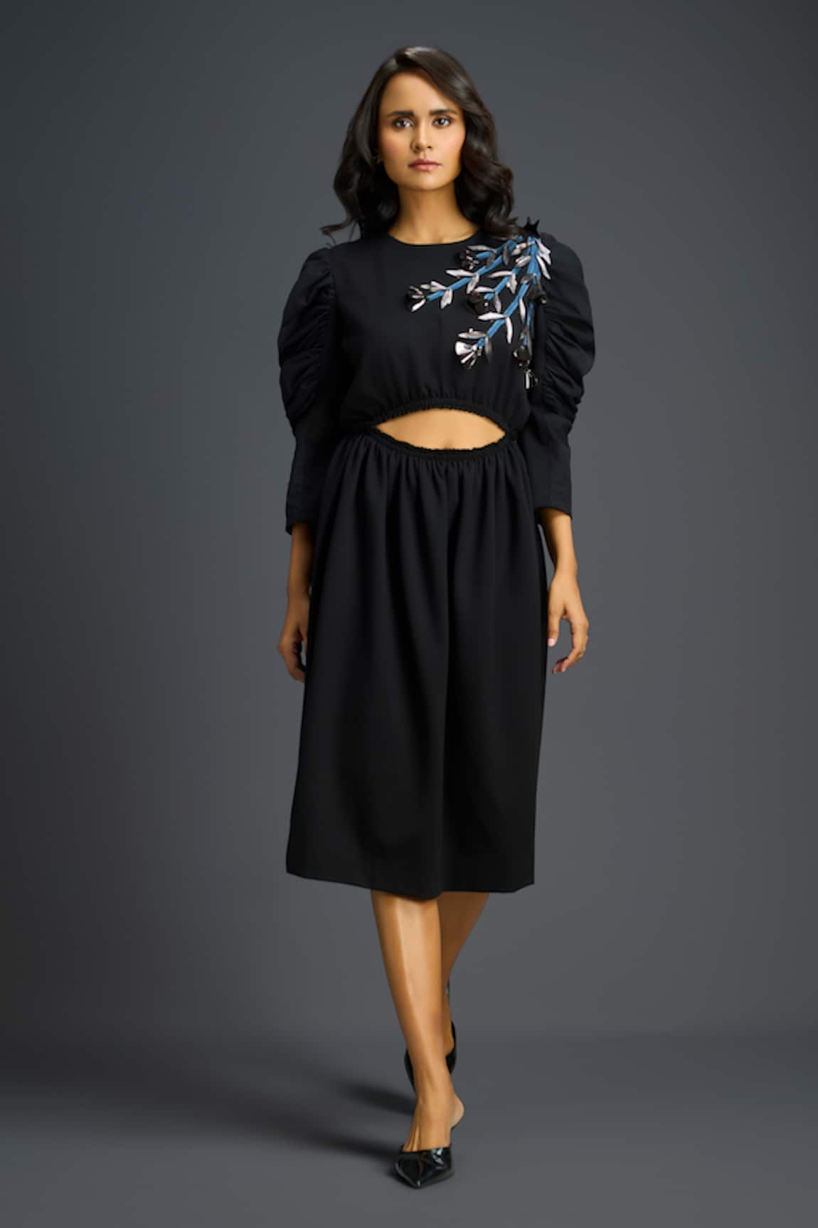 Deepika Arora Black Embroidered Dress 