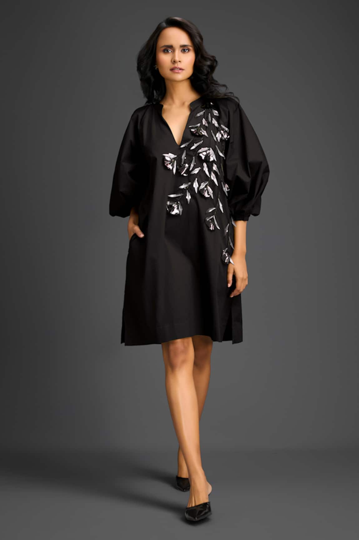 Deepika Arora Embellished Black Dress 