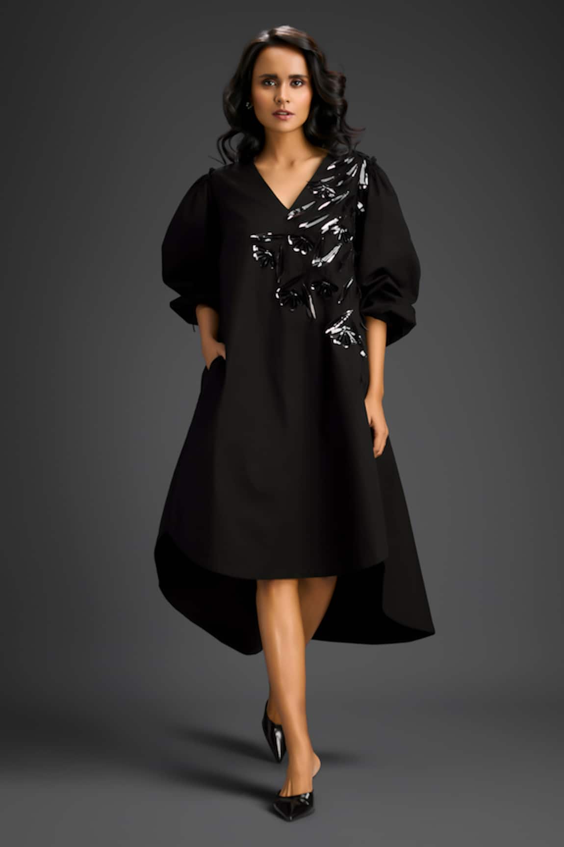 Deepika Arora Black Designer Embellished Dress 