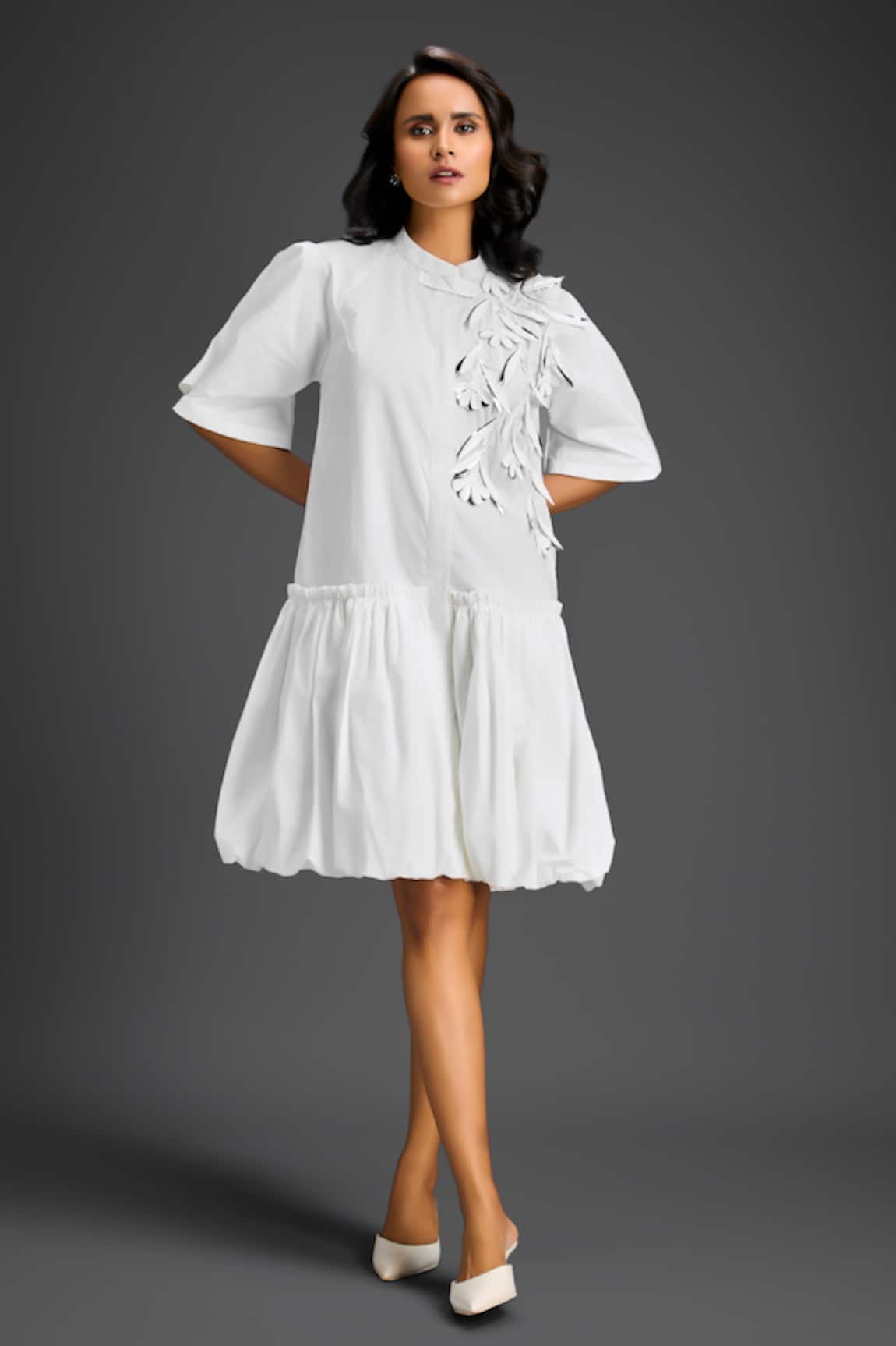 Deepika Arora Designer White Cotton Dress 
