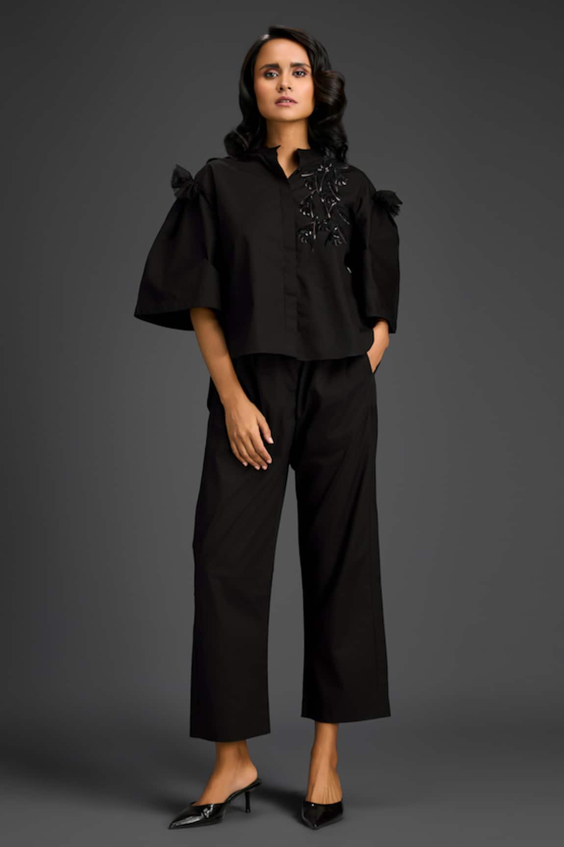 Deepika Arora Black Designer Shirt & Pant Set 