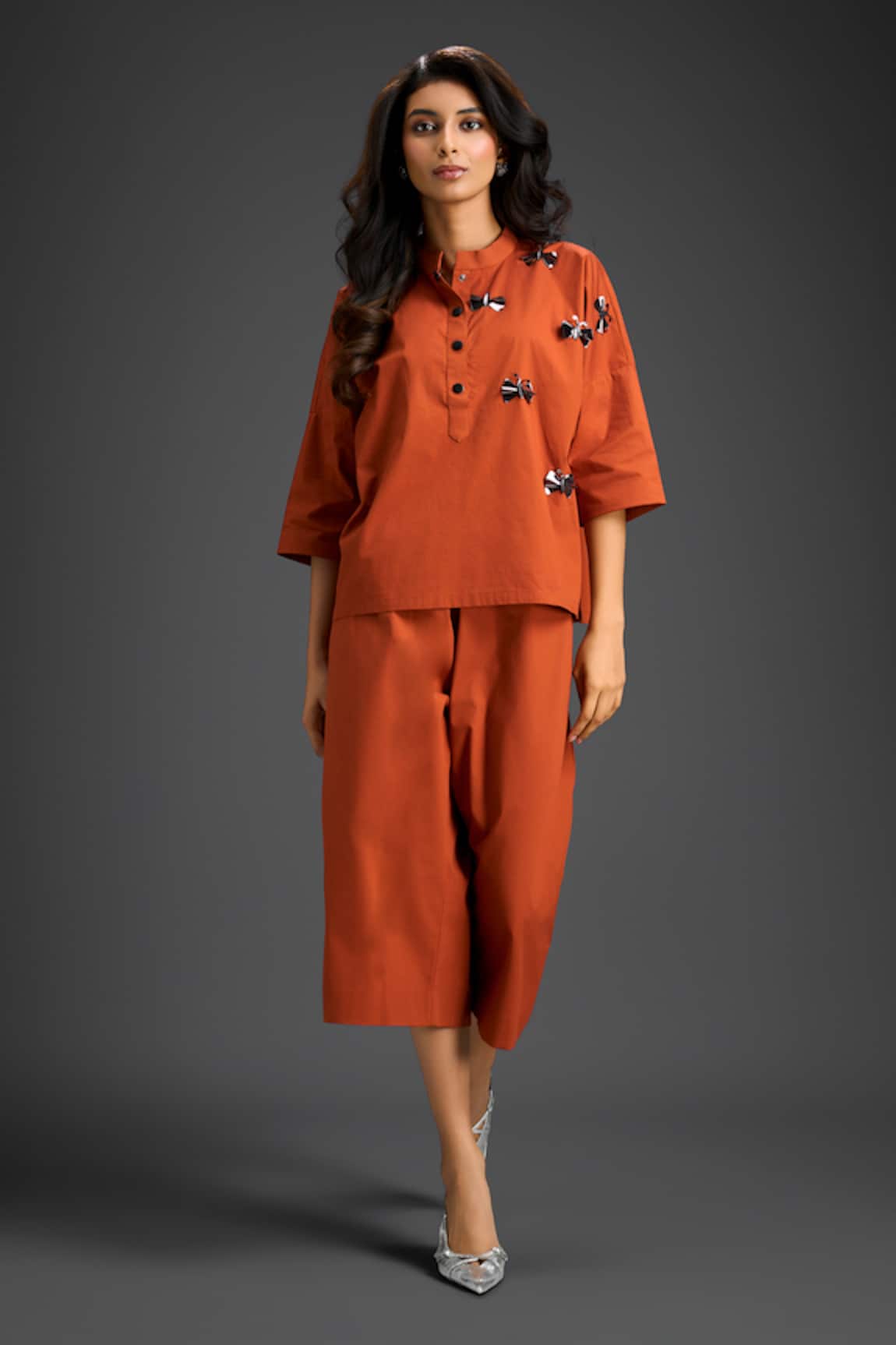 Deepika Arora Orange Designer Top & Pant Set 