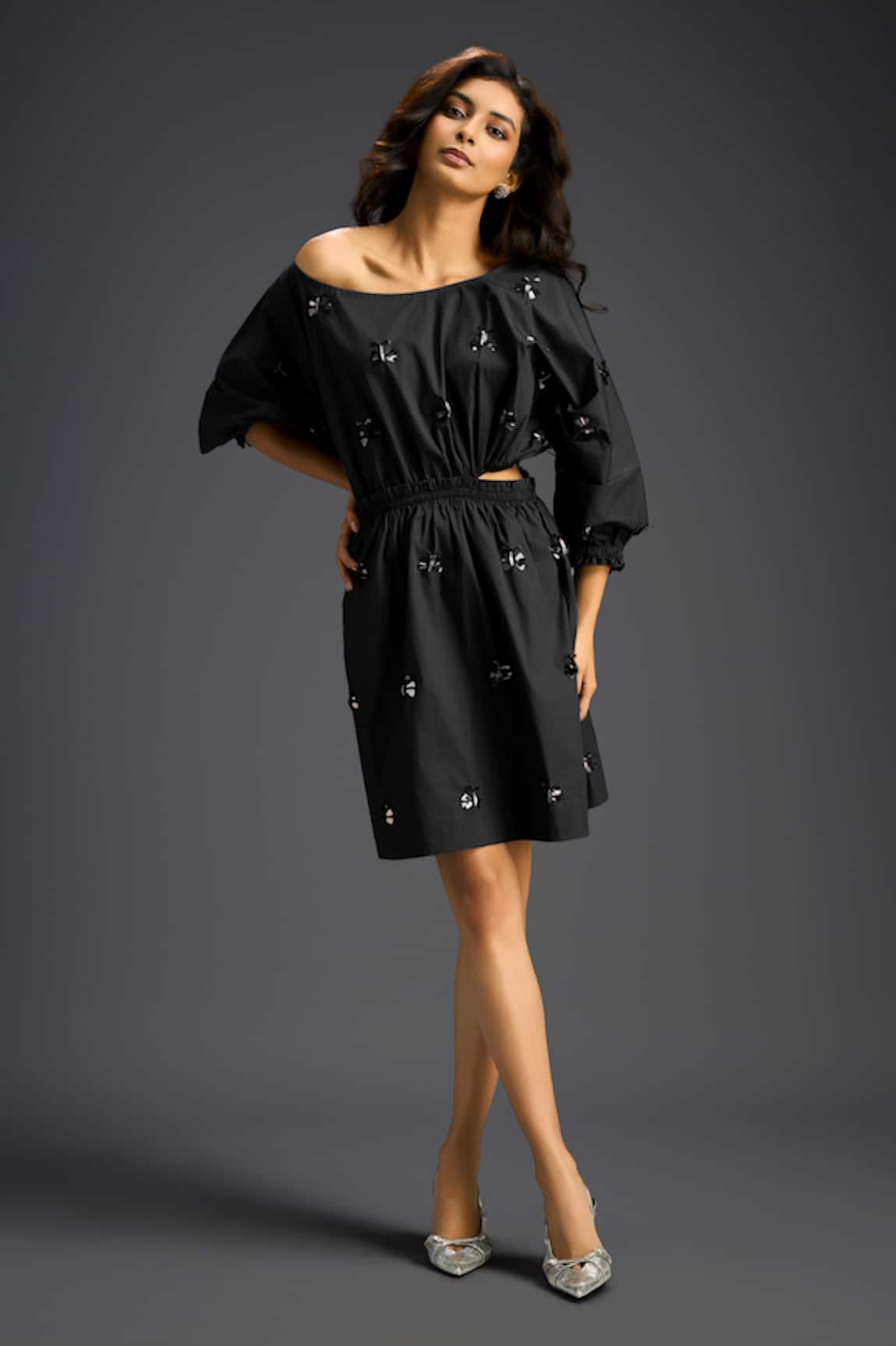 Deepika Arora Black Designer Embellished Dress 