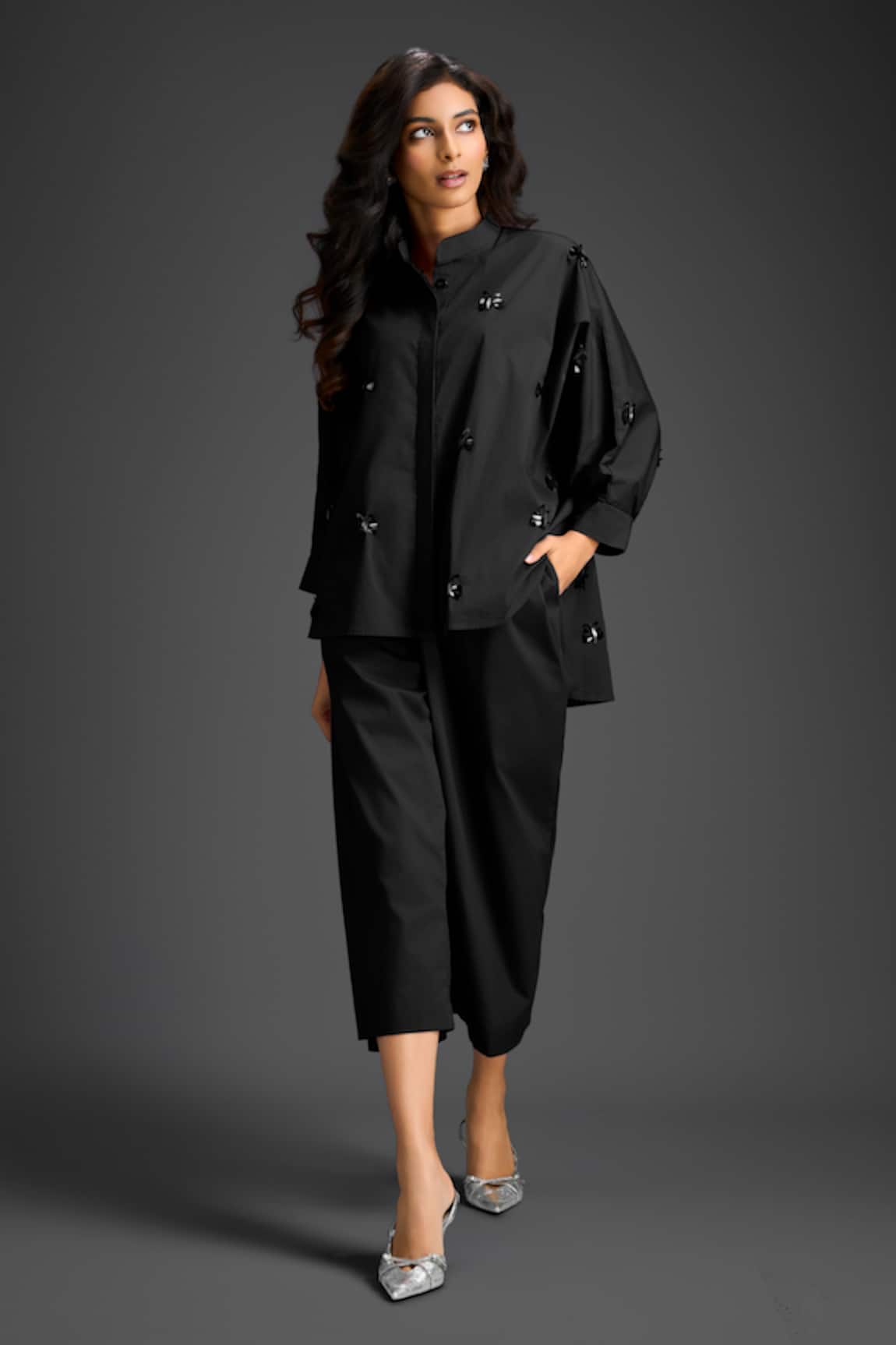Deepika Arora Black Designer Shirt & Pant Set 