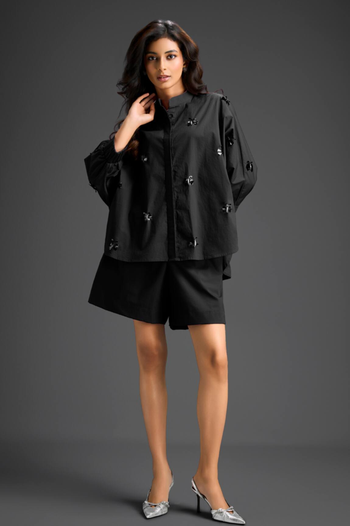 Deepika Arora Designer Black Shirt & Shorts Set 