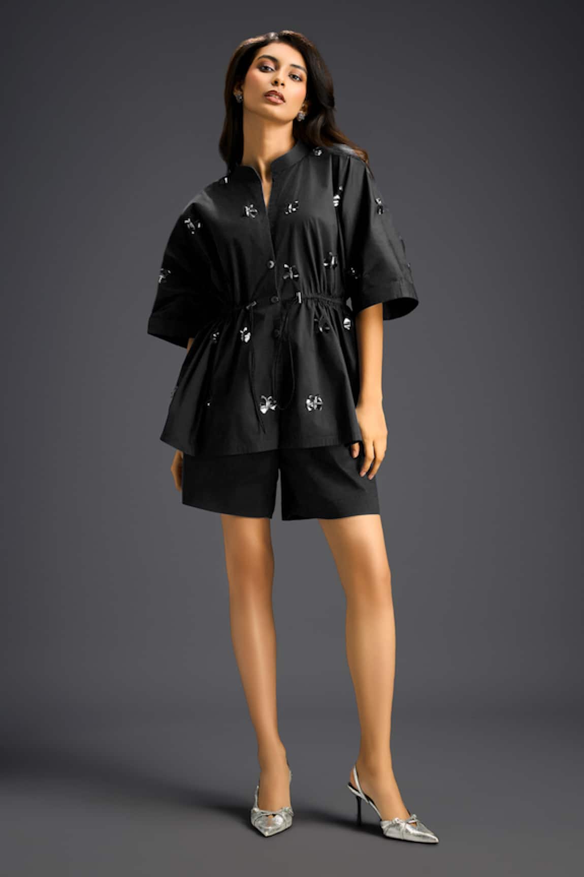 Deepika Arora Designer Black Shirt & Shorts Set 