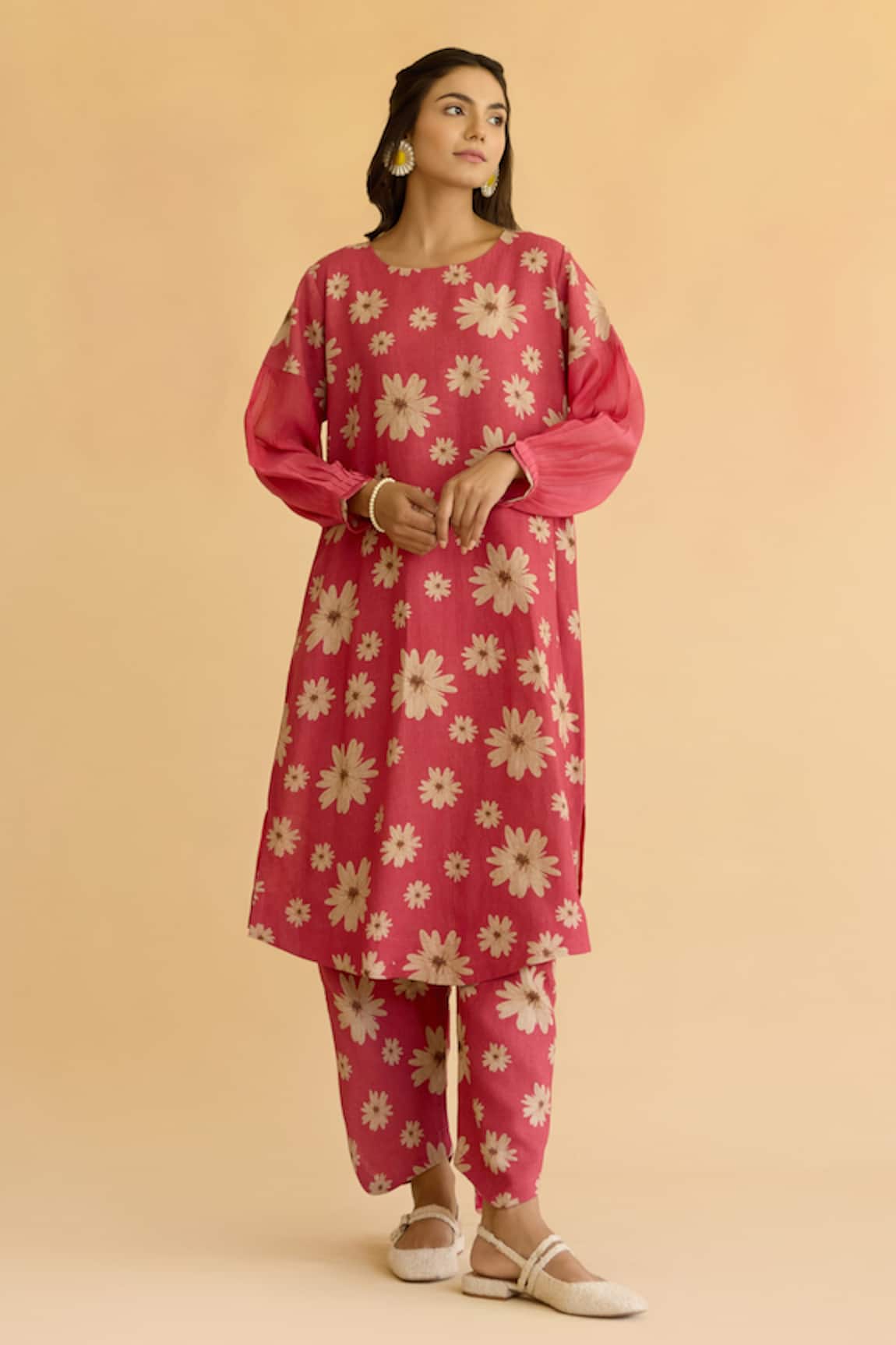 Naaz By Noor Floral Print Kurta & Pant Set 