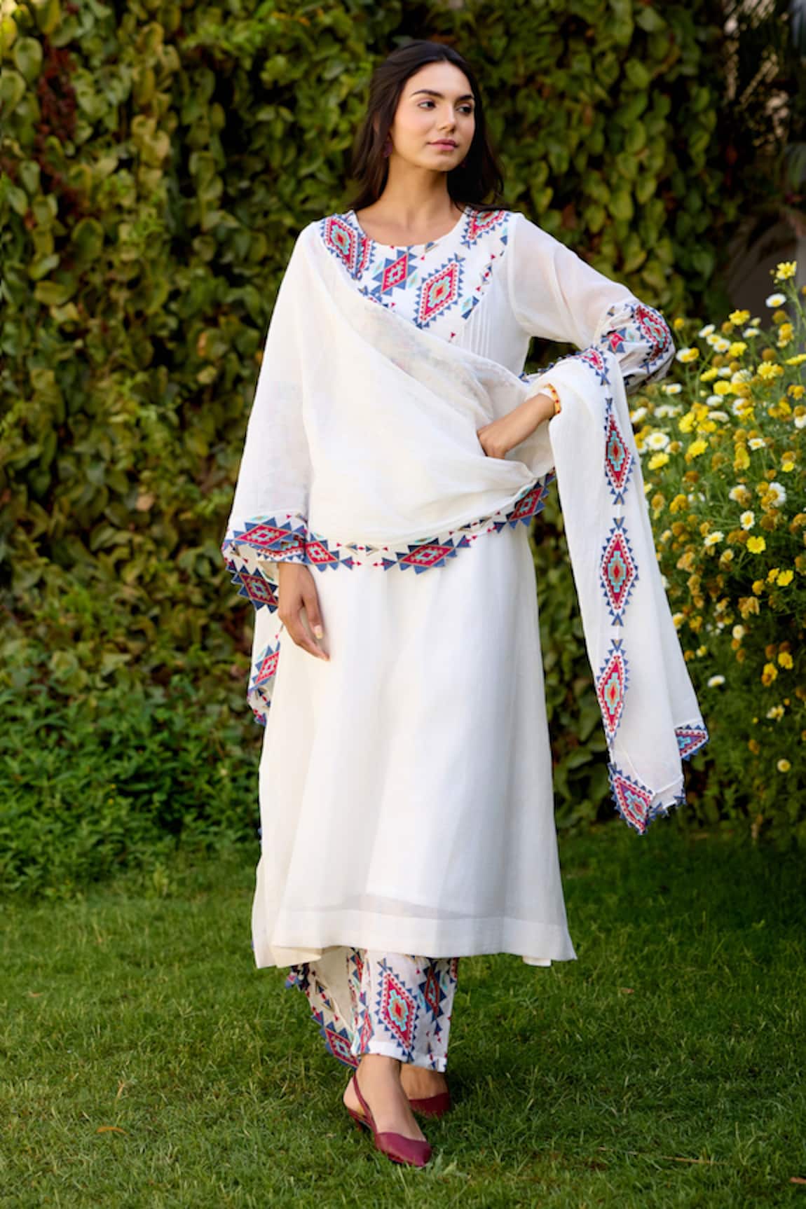 Naaz By Noor Multi Color Chanderi Kurta Set 