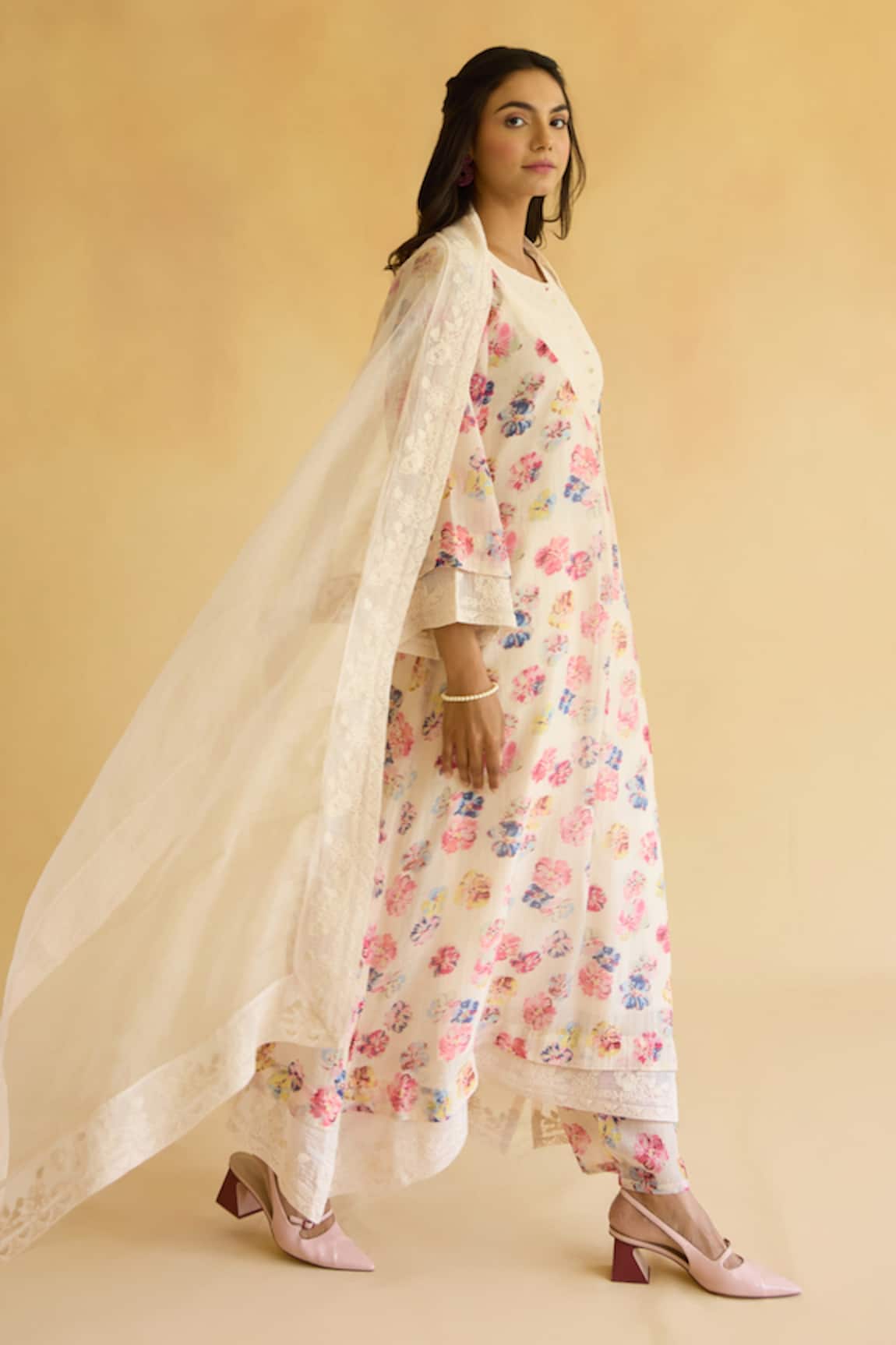 Naaz By Noor Floral Printed Kurta Pant Set 
