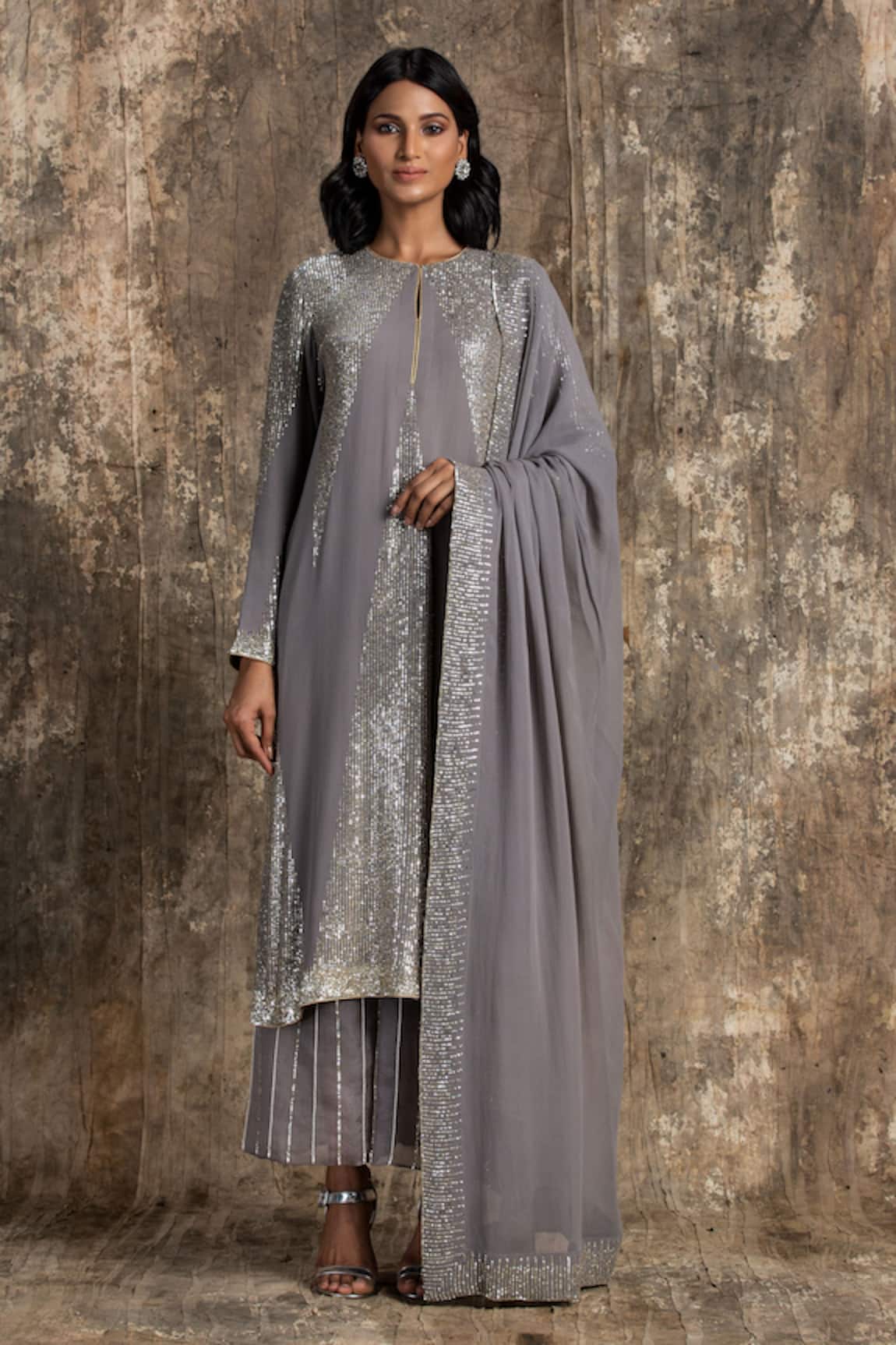 House Of Kotwara Art Deco Georgette Kurta Set 