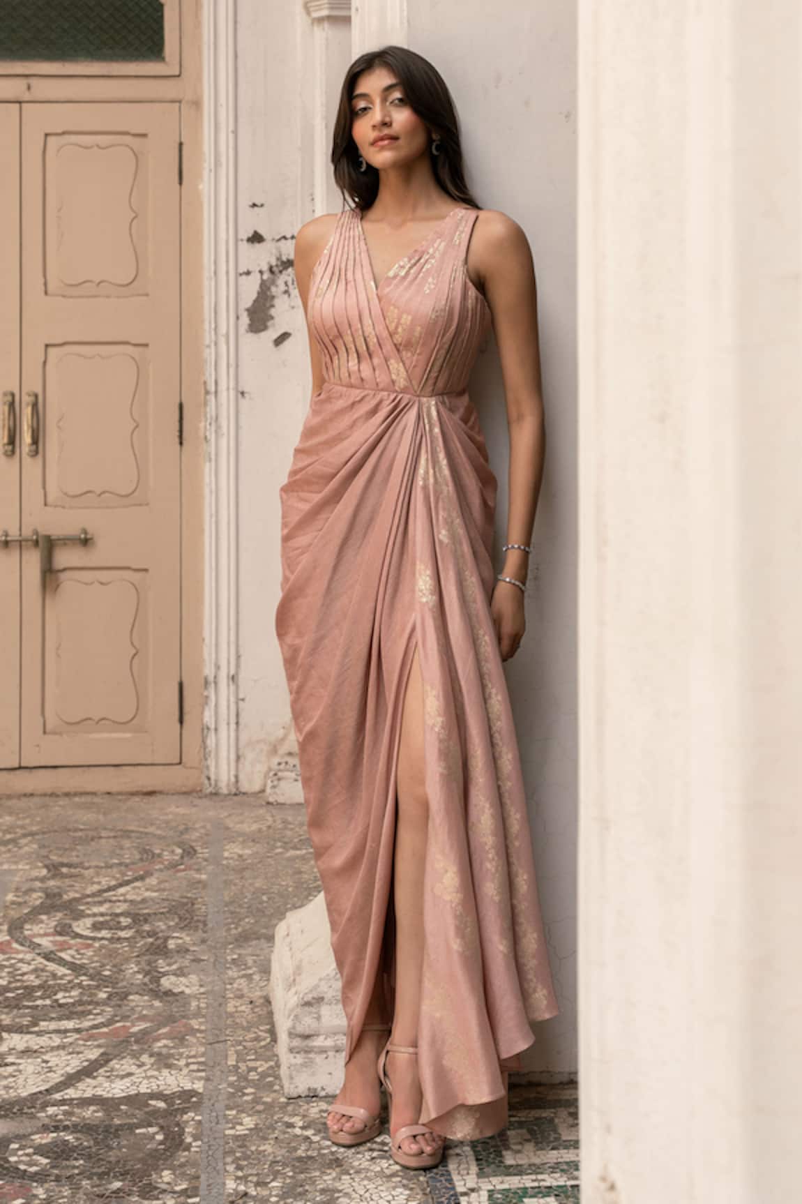 Parshya Mauve Pink Designer Dress 