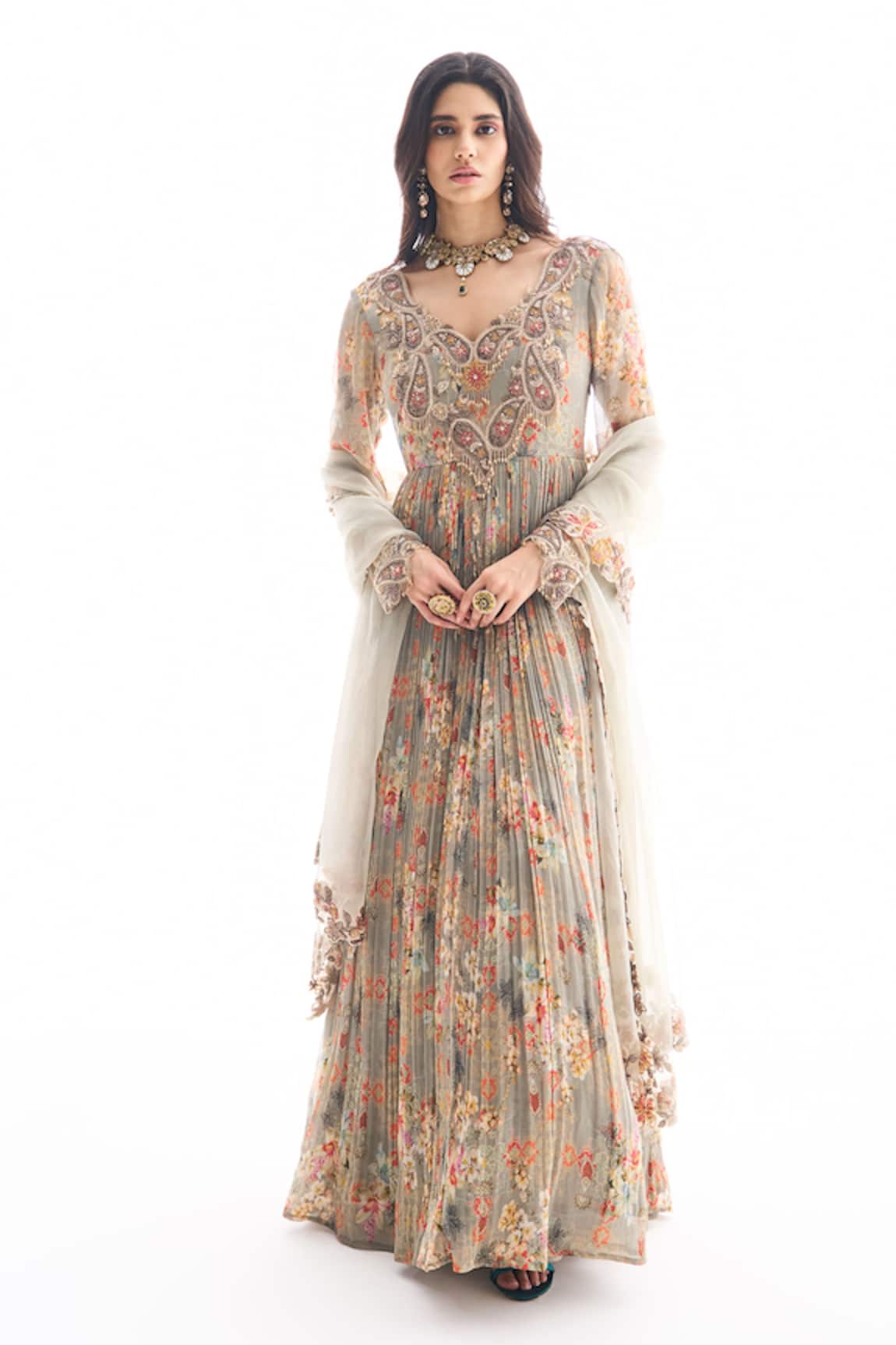 Ridhima Bhasin Floral Embroidered Anarkali Set 