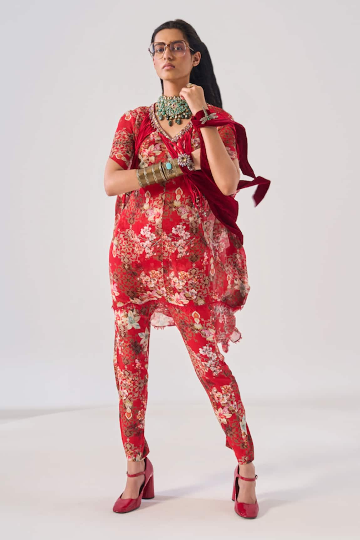 Ridhima Bhasin Floral High Low Oorja Kurta Set 