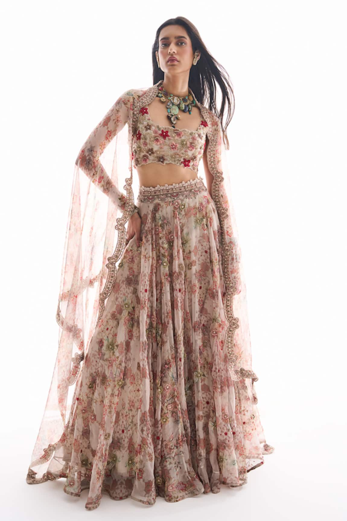 Ridhima Bhasin Floral Organza Warda Lehenga Set 