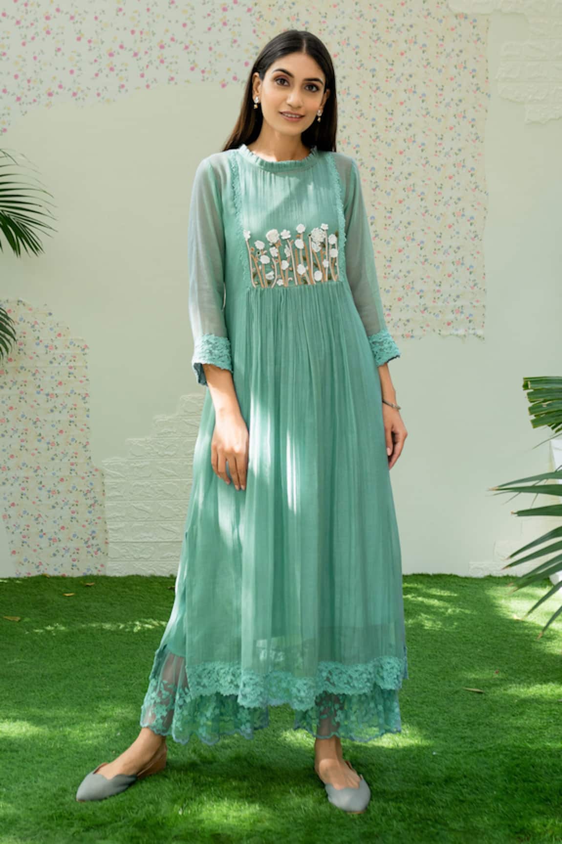 Naaz By Noor Embroidered Kurta & Palazzo Set 