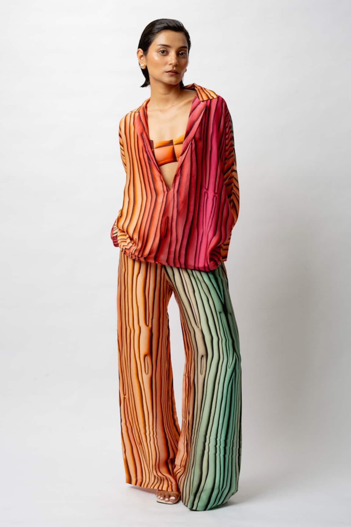 Forty Four Printed Satin Breeze Co-ord Set 