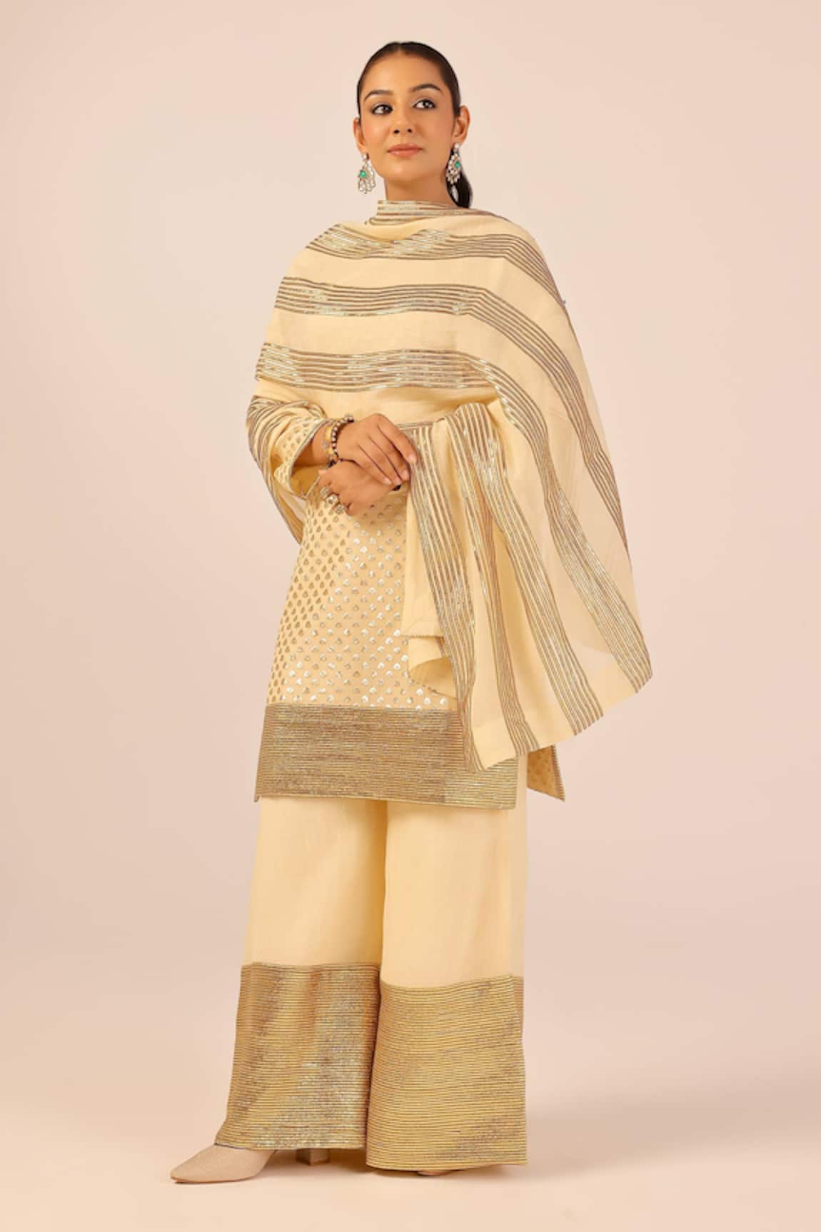 Palak & Mehak Designer Chanderi Kurta Sharara Set 