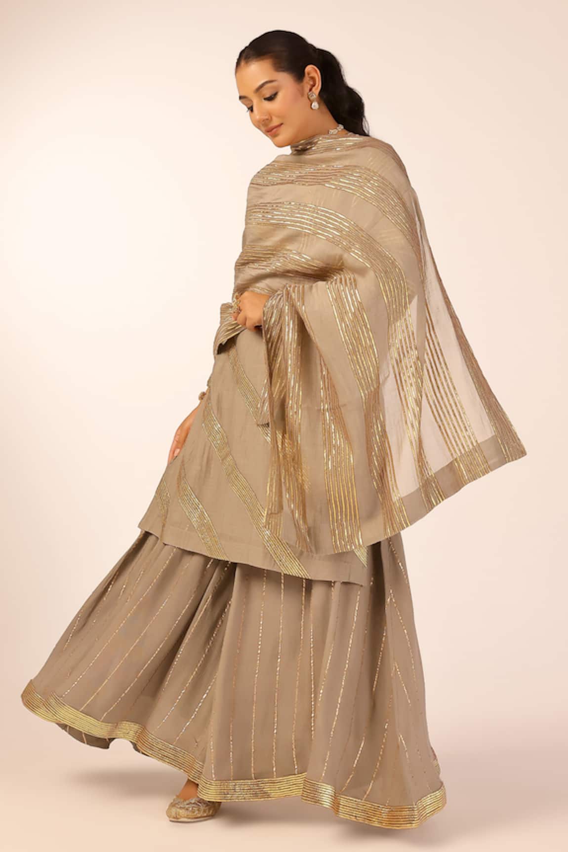 Palak & Mehak Designer Chanderi Kurta Sharara Set 