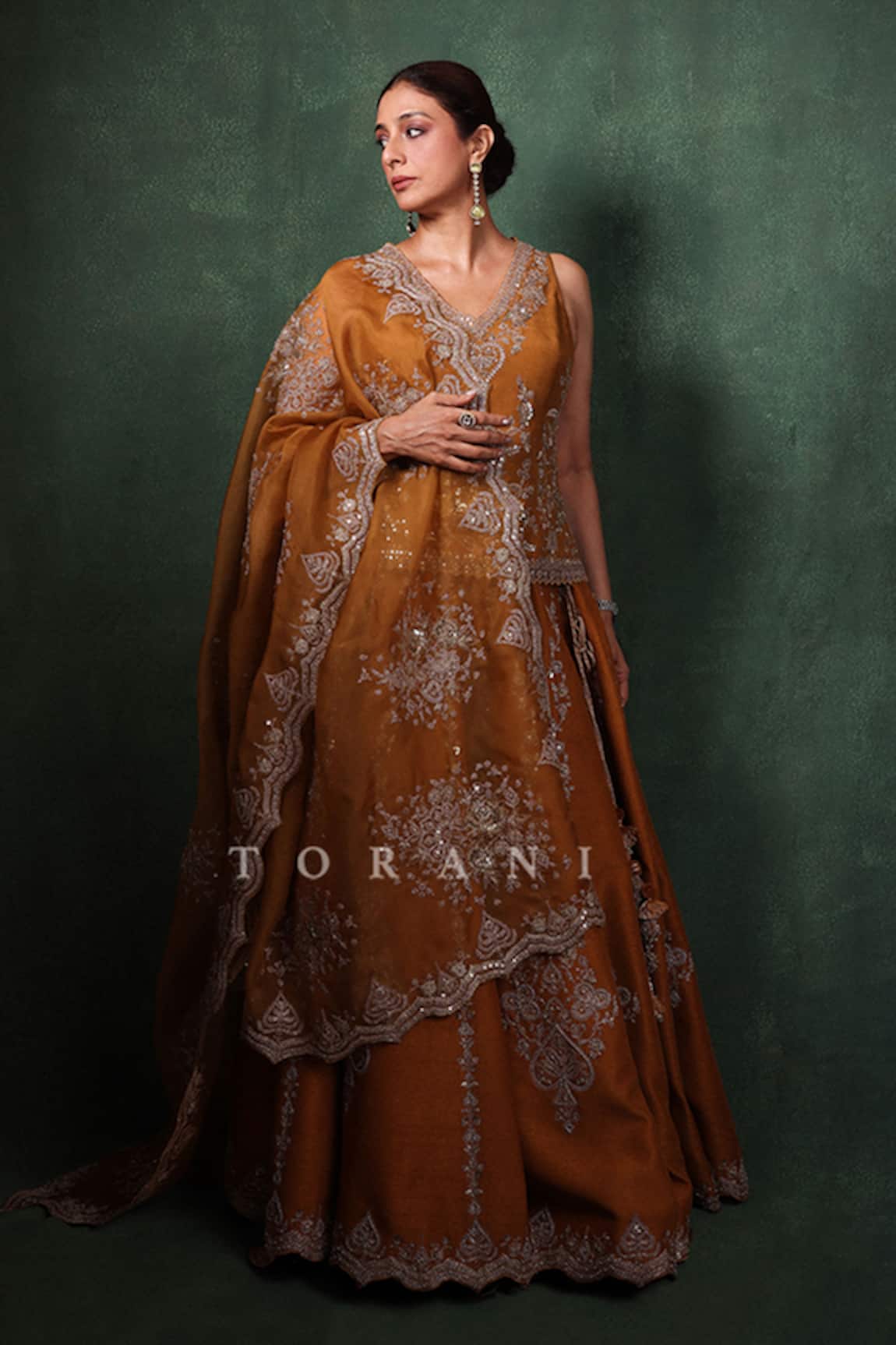 Torani Ochre Embroidered Lehenga Set 