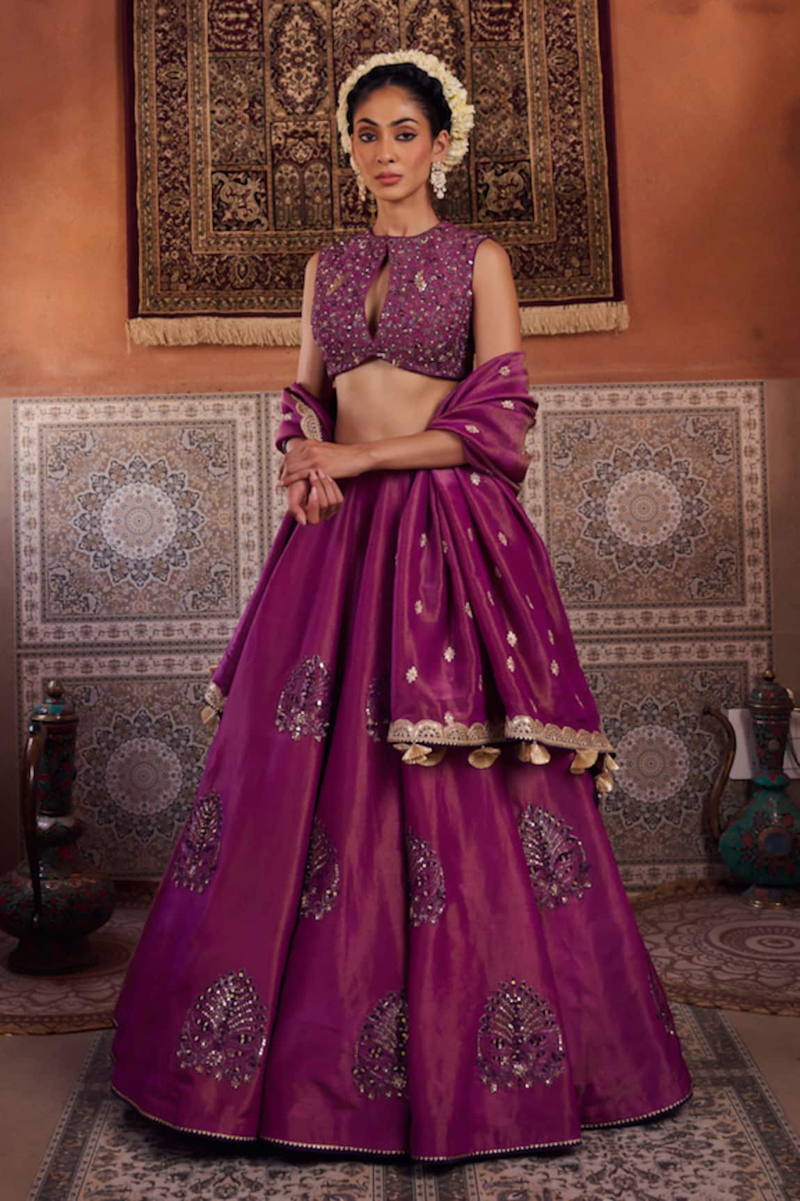 Kapda Dori Designer Resham Embellished Lehenga Set 