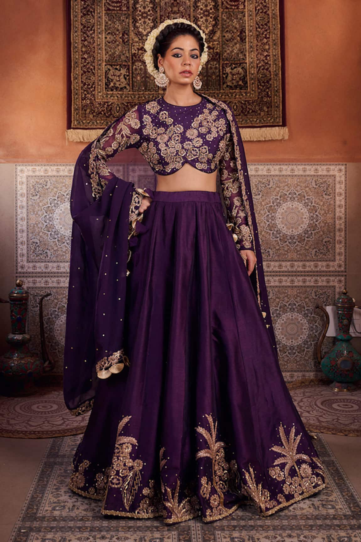 Kapda Dori Designer Purple Lehenga Set 