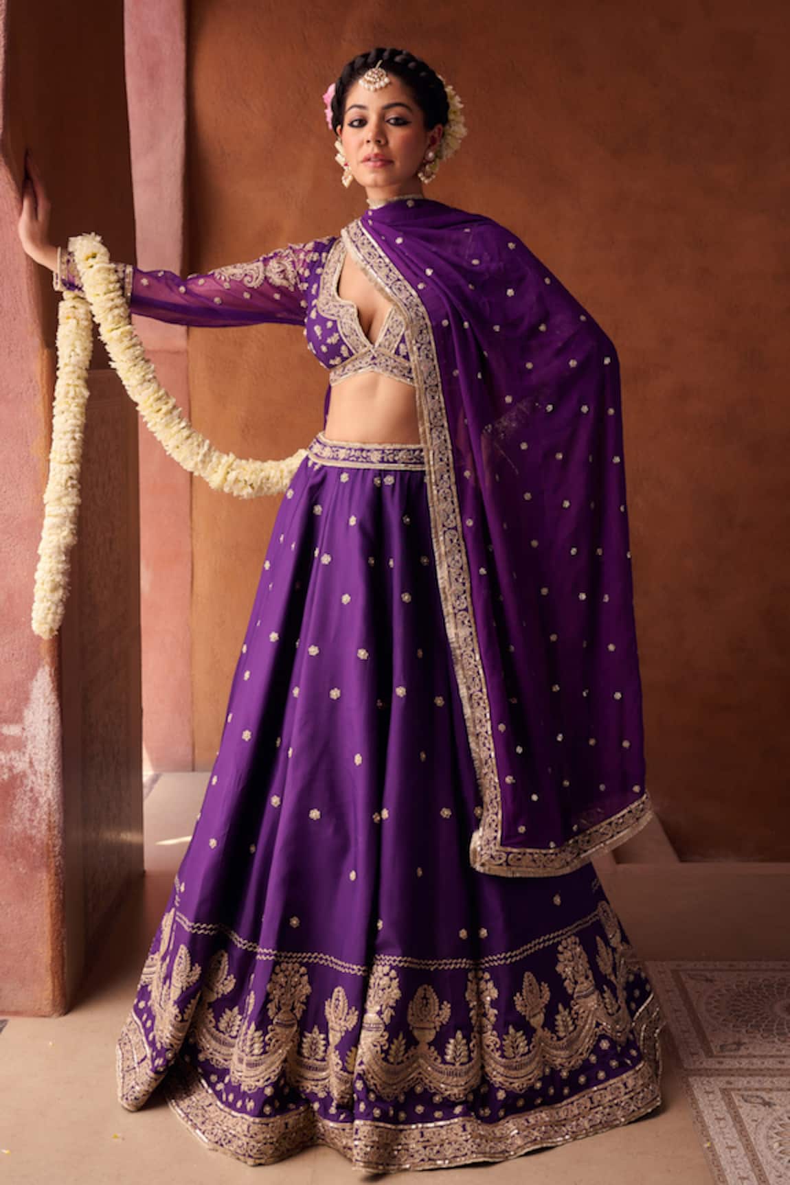 Kapda Dori Purple Dori & Sequins Lehenga Set 