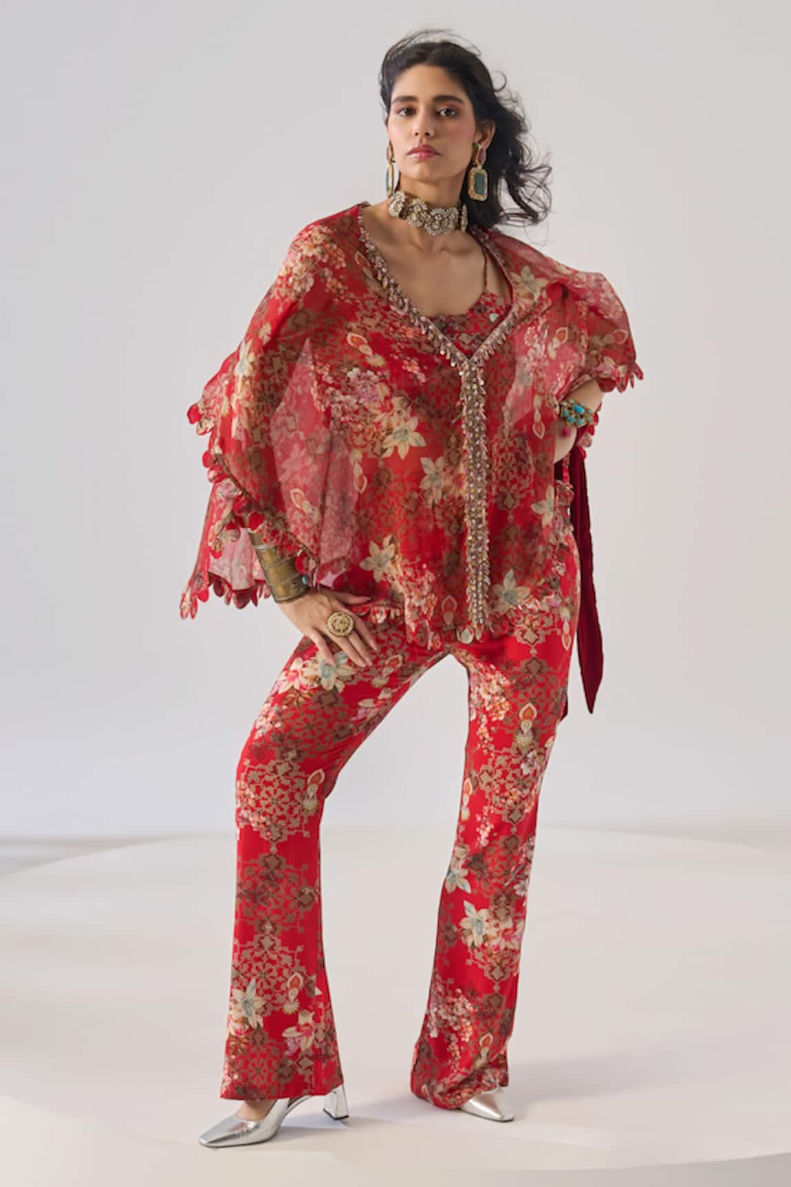 Ridhima Bhasin Floral Chiffon Akira Coord Set 