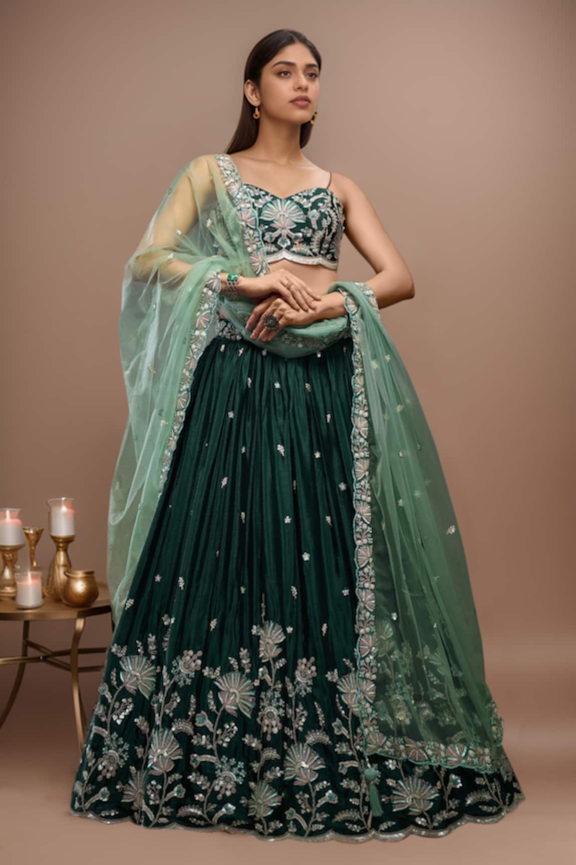 Samyukta Singhania Floral Bloom Embroidered Lehenga Set 