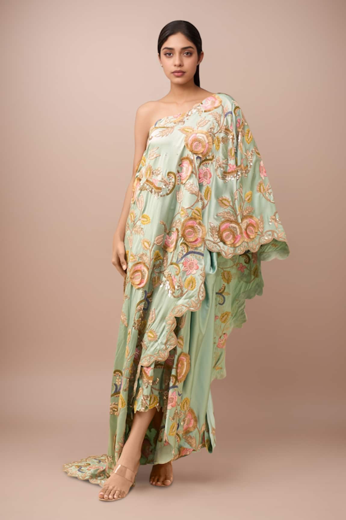 Anamika Khanna Embroidered Draped Skirt Set 