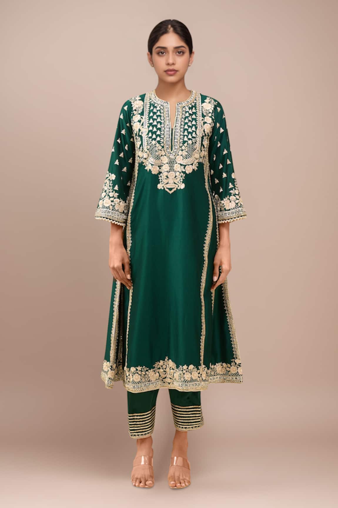 Sheetal Batra Emerald Green Choga With Salwar 