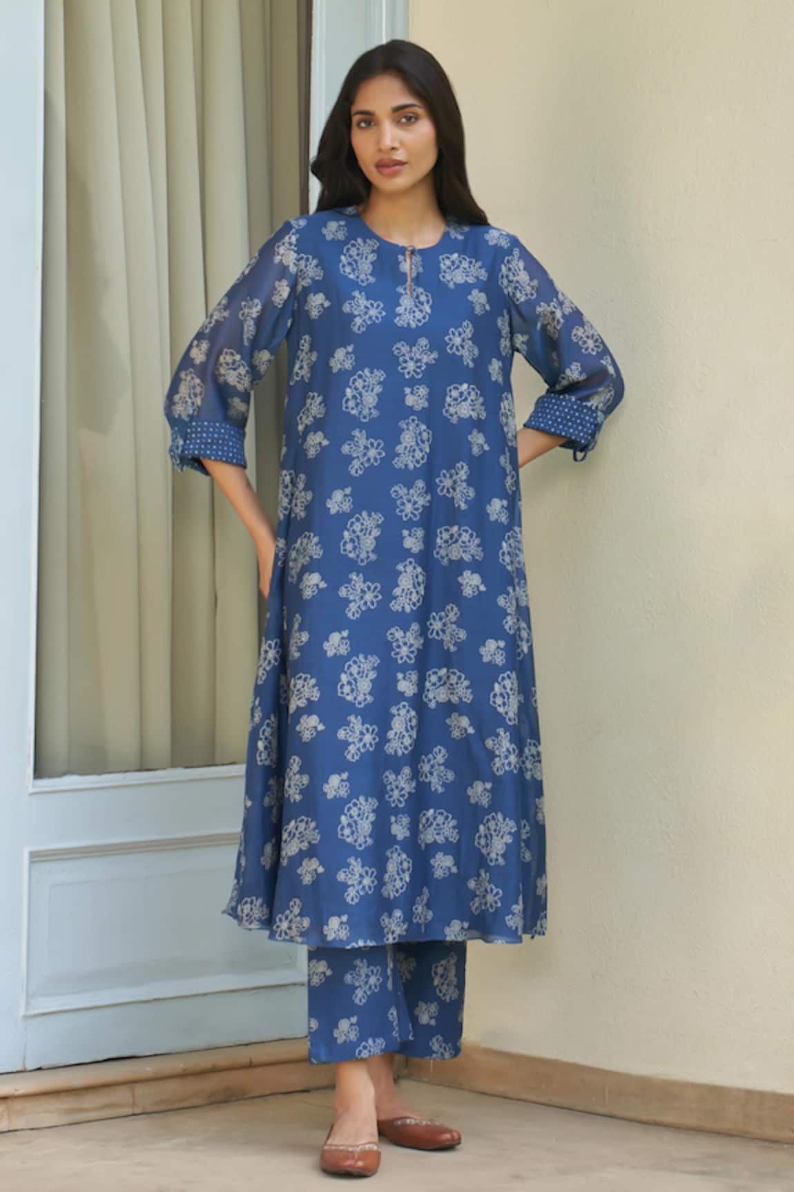 Vaayu Ocean Blue Floral Co-ord Set 