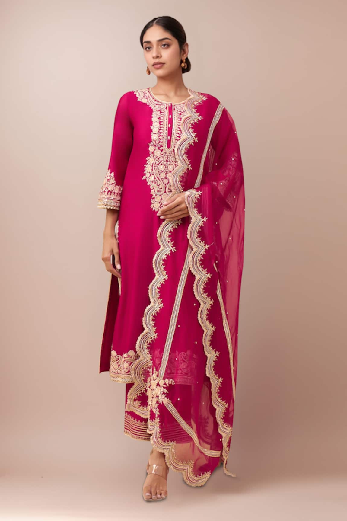Sheetal Batra Hot Pink Choga With Salwar 