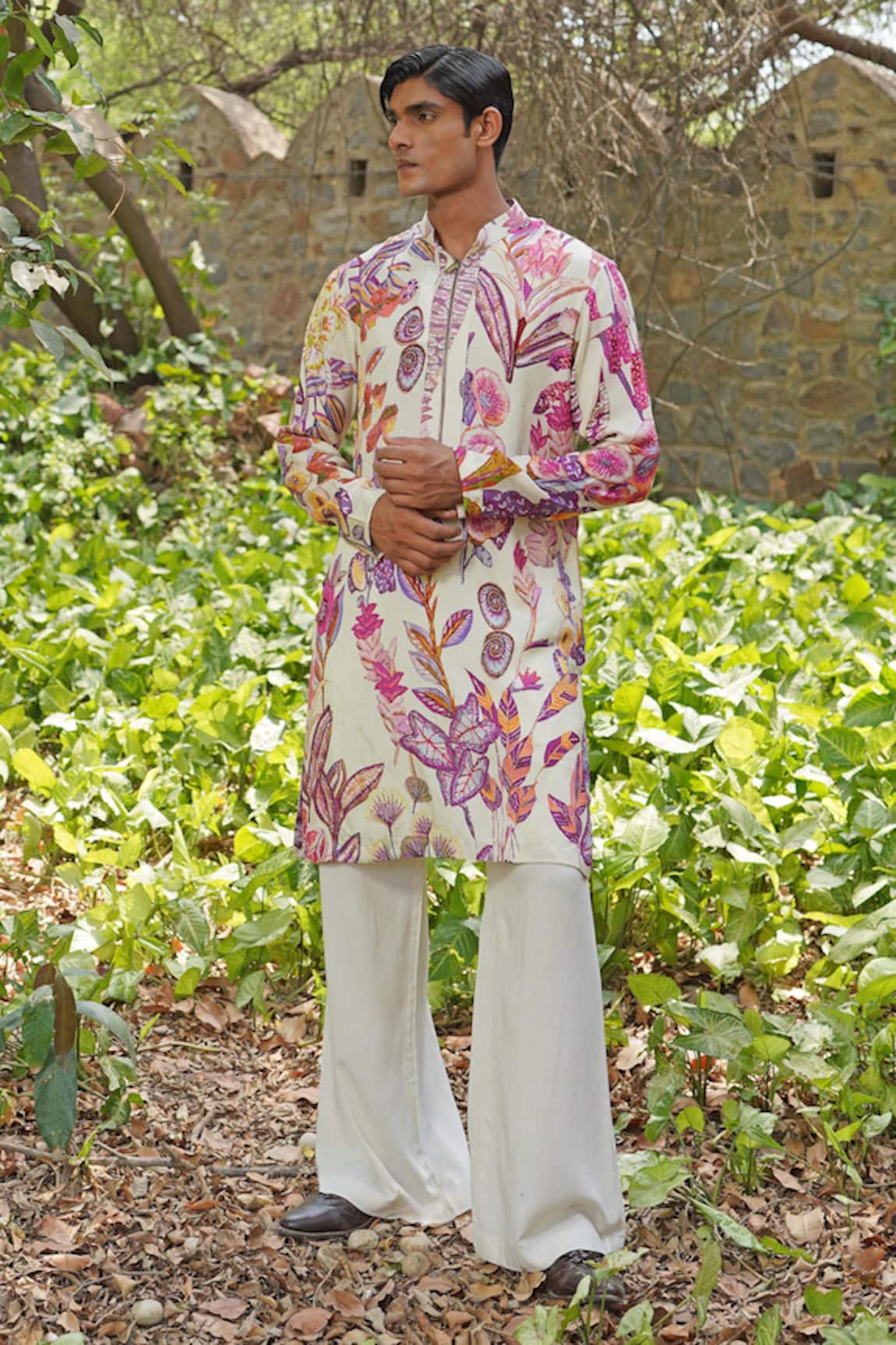 Soniya G Ivory Floral Print Kurta Set 